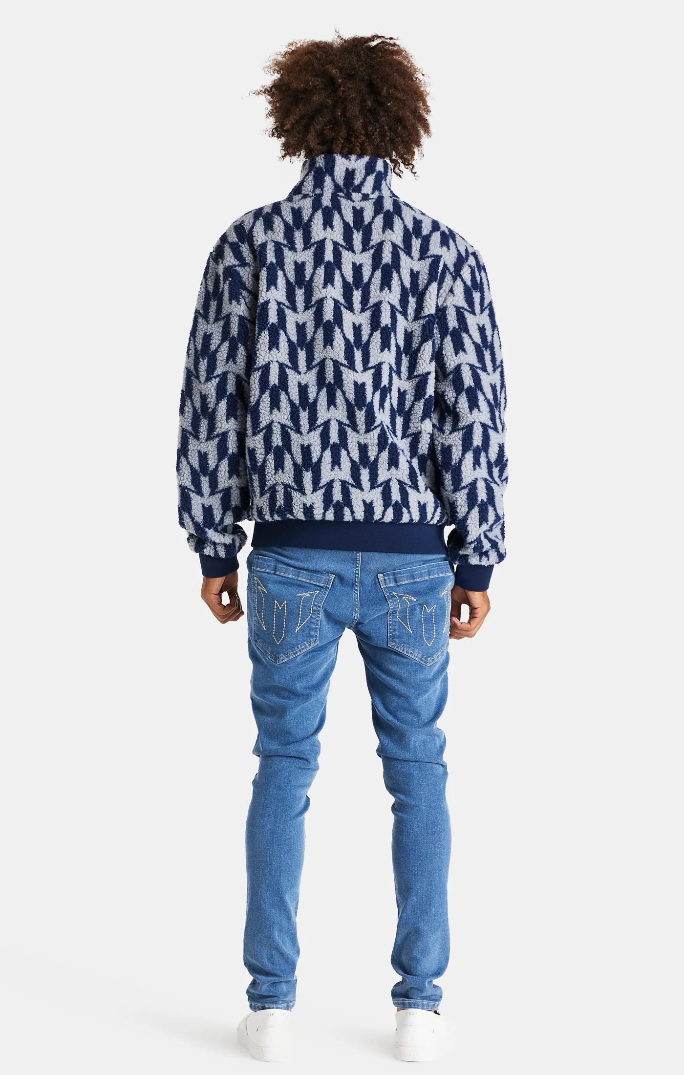Messi x SikSilk Navy Borg Funnel Jacket - Image 5