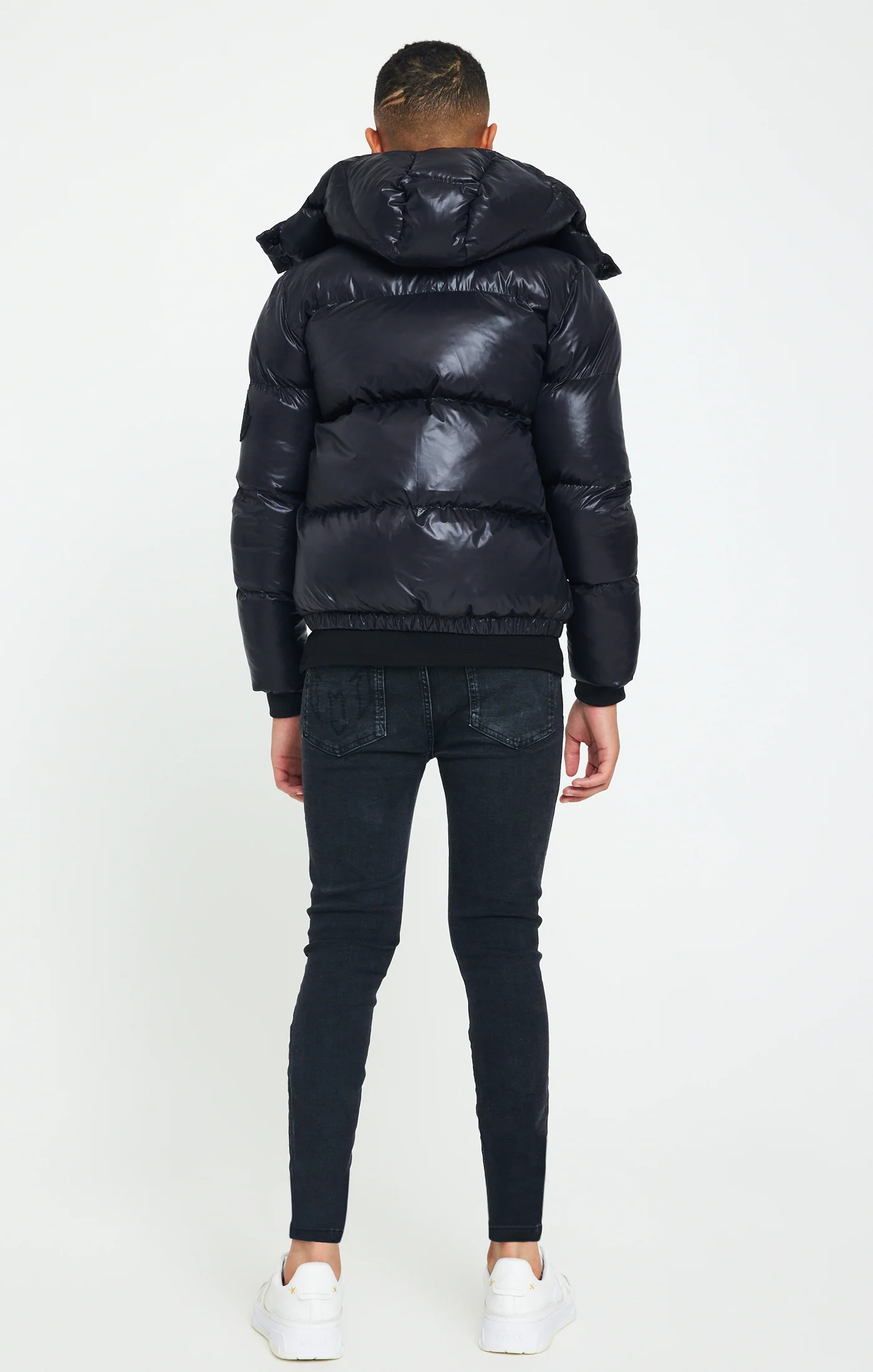 Boys Messi x SikSilk Black Bubble Jacket - Image 5