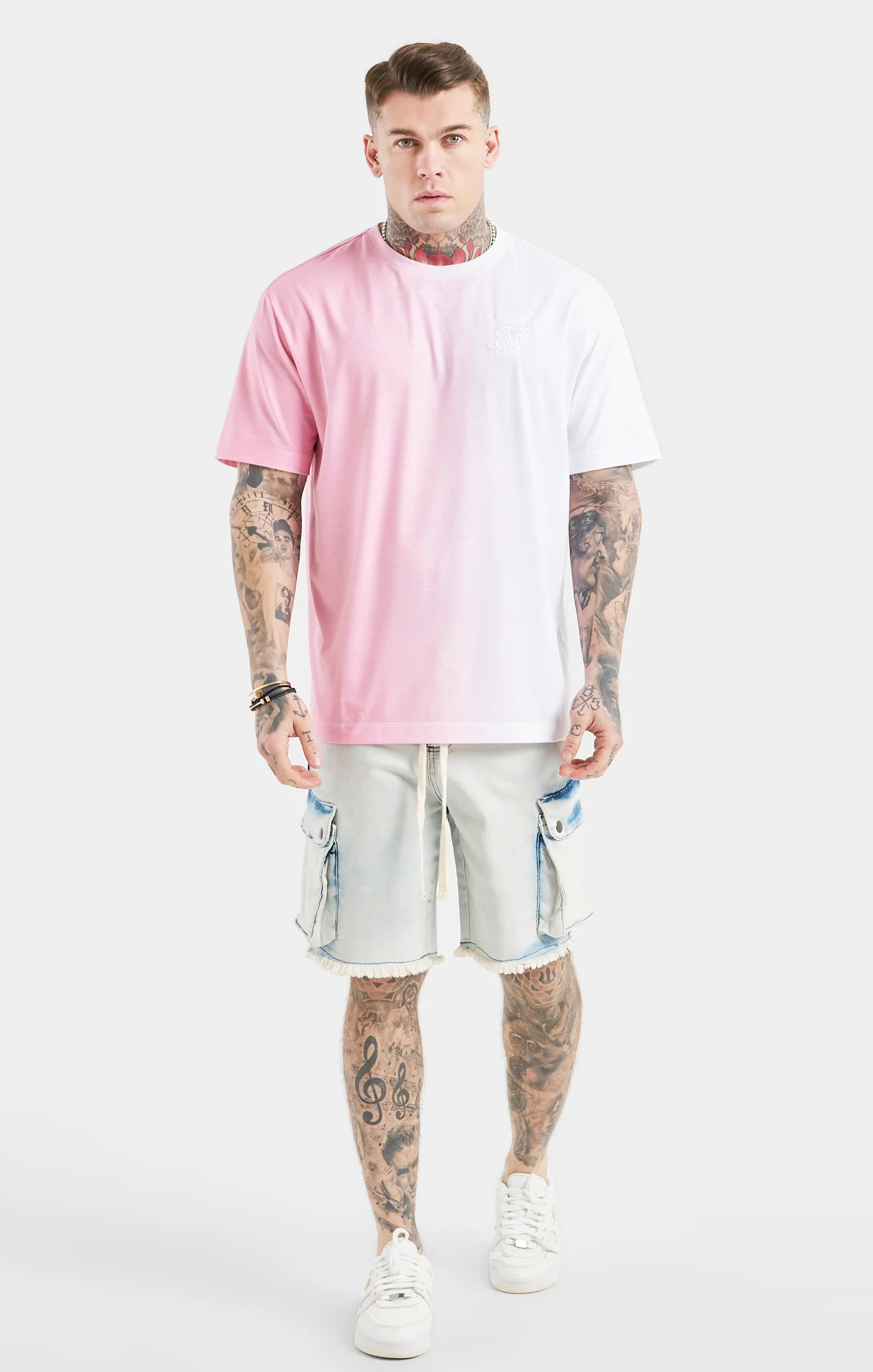 Messi x SikSilk White Denim Short - Image 3