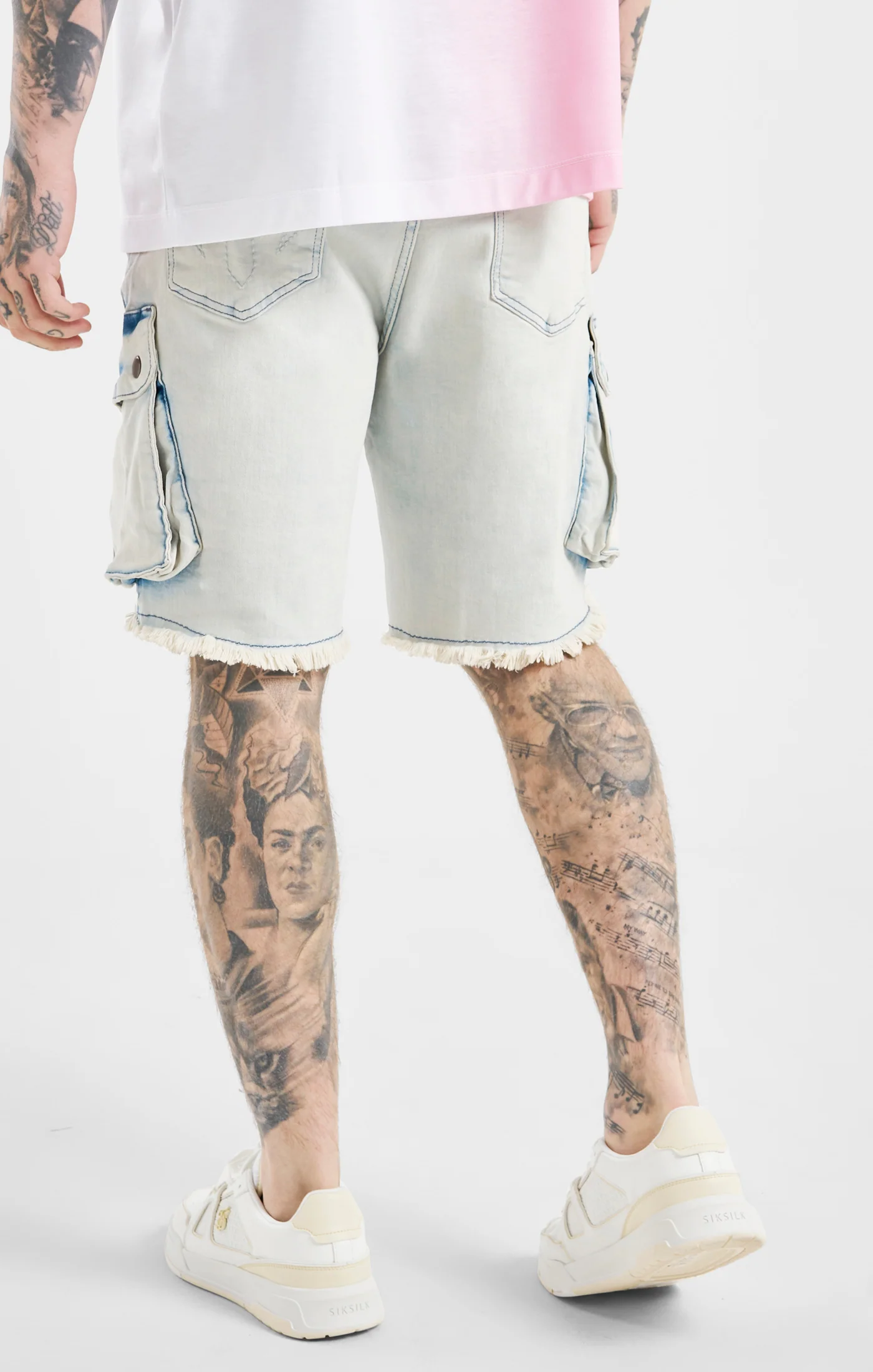 Messi x SikSilk White Denim Short - Image 4