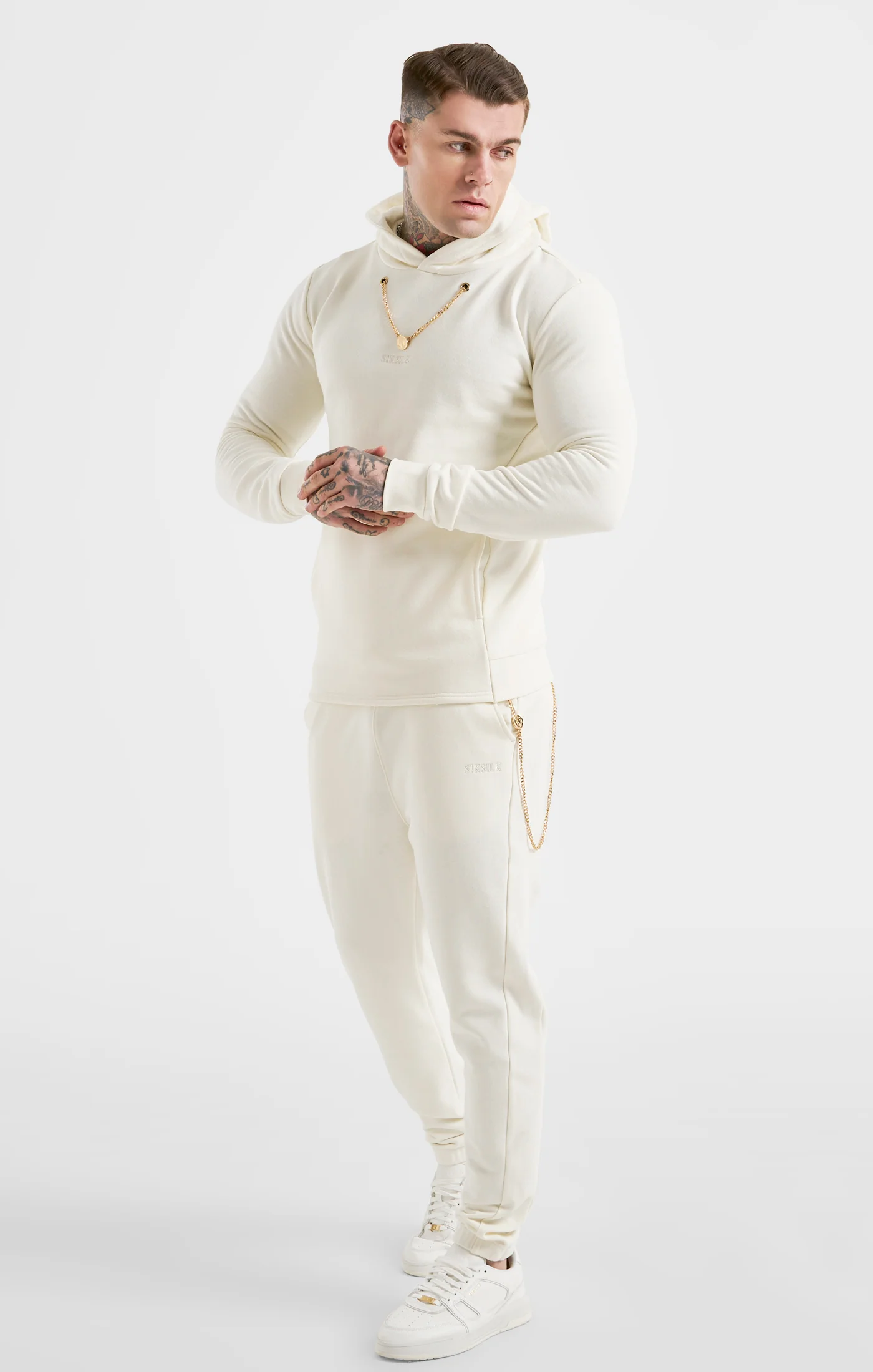 Messi x SikSilk Ecru Chain Panel Jogger - Image 3