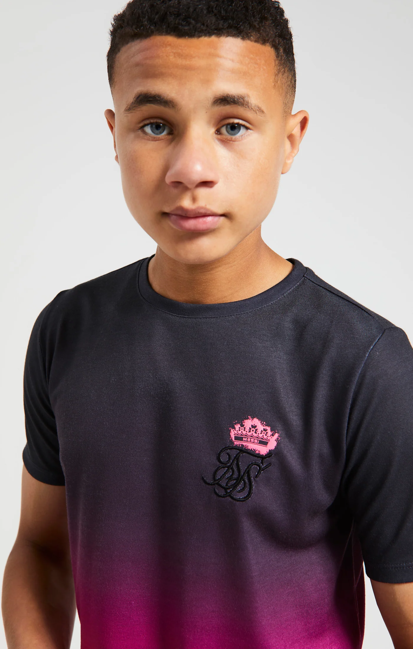 Boys Messi x SikSilk Pink Fade T-Shirt - Image 2