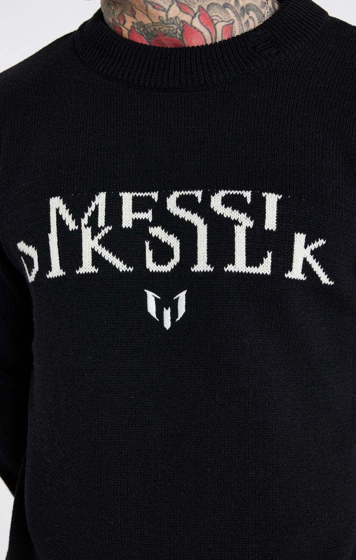 Messi x SikSilk Black Knit Sweatshirt - Image 4