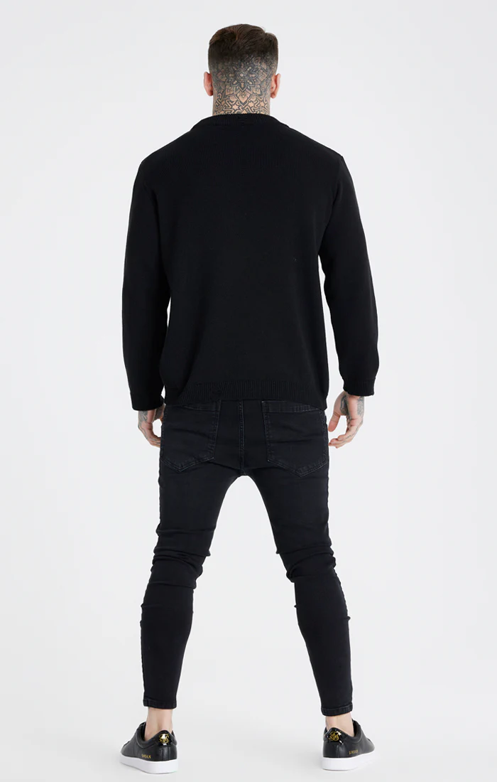 Messi x SikSilk Black Knit Sweatshirt - Image 7