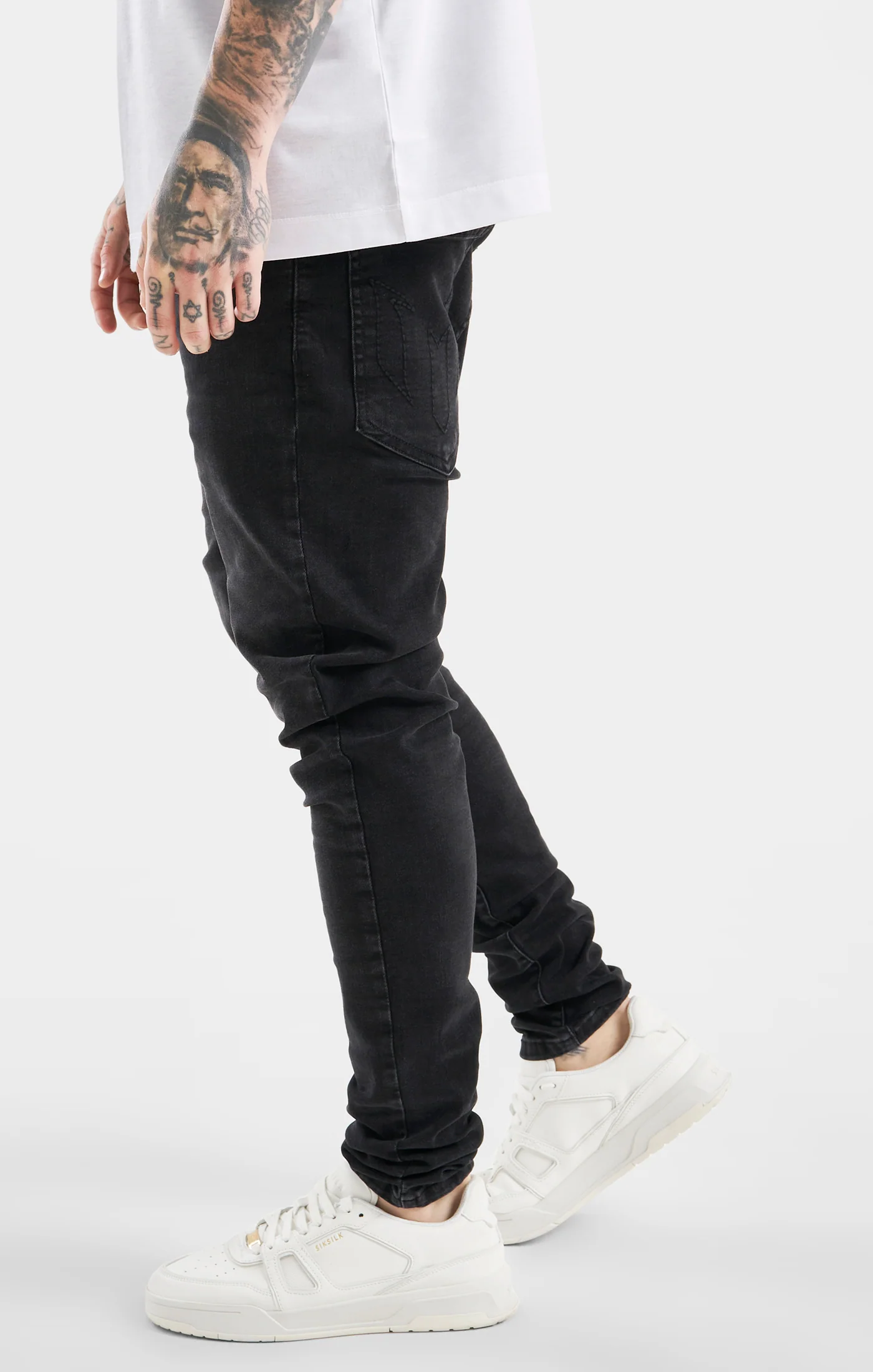 Messi x SikSilk Black Drop Crotch Slim Fit Jean - Image 2