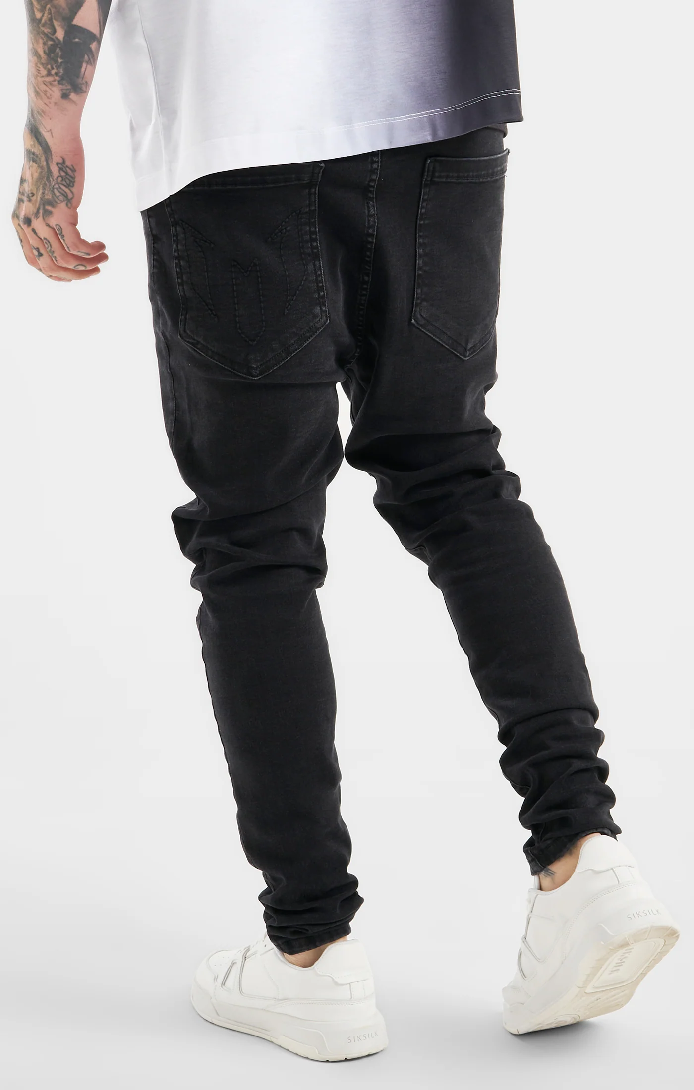 Messi x SikSilk Black Drop Crotch Slim Fit Jean - Image 4