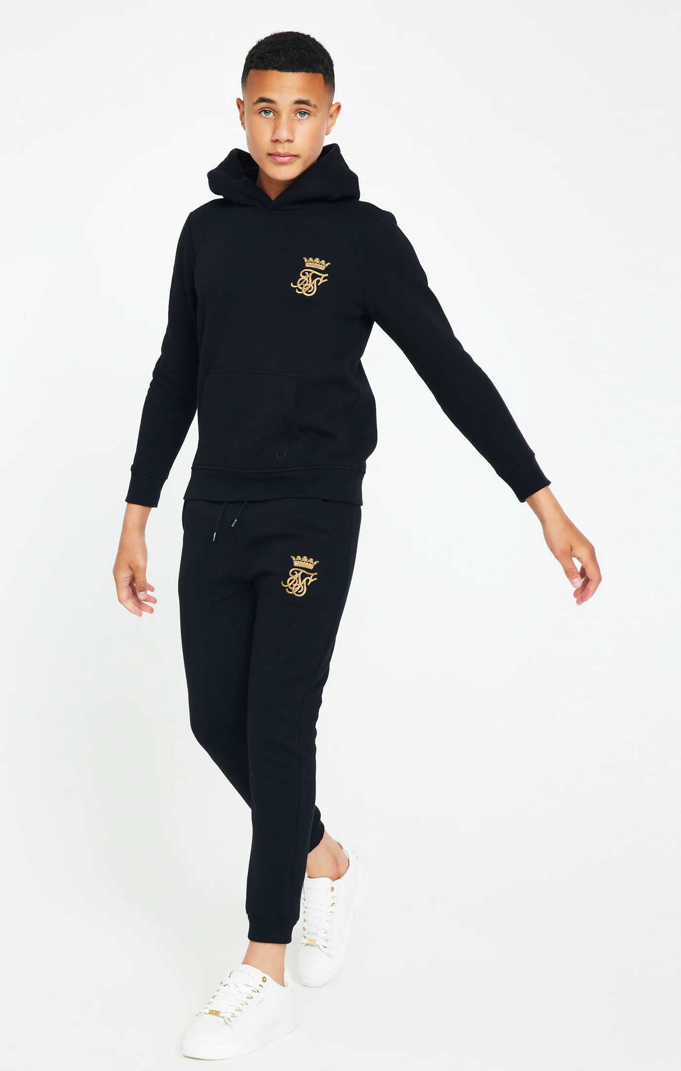 Boys Messi x SikSilk Black Embroidered Overhead Hoodie - Image 2
