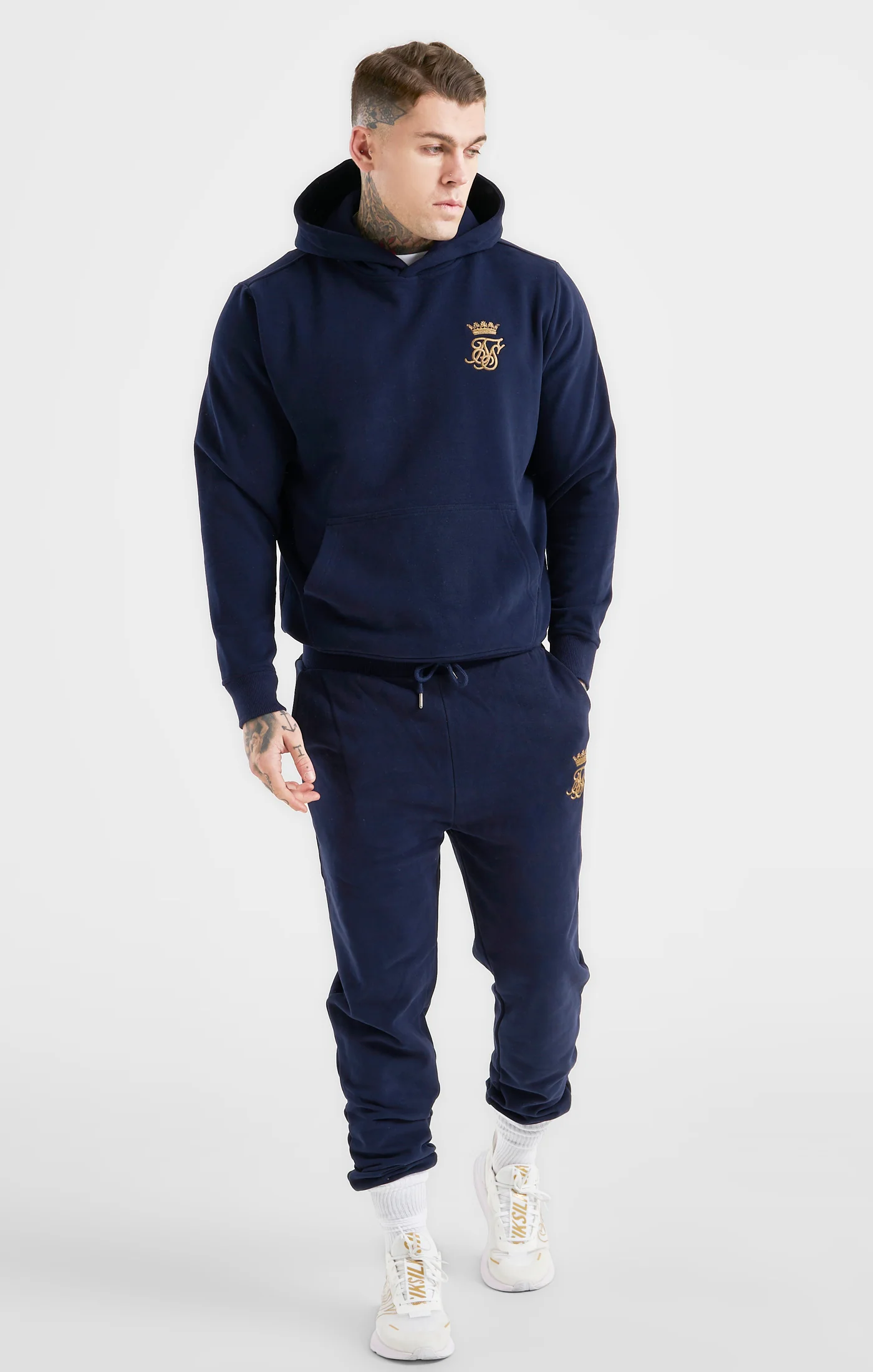 Messi x SikSilk Navy Fleece Overhead Hoodie - Image 4
