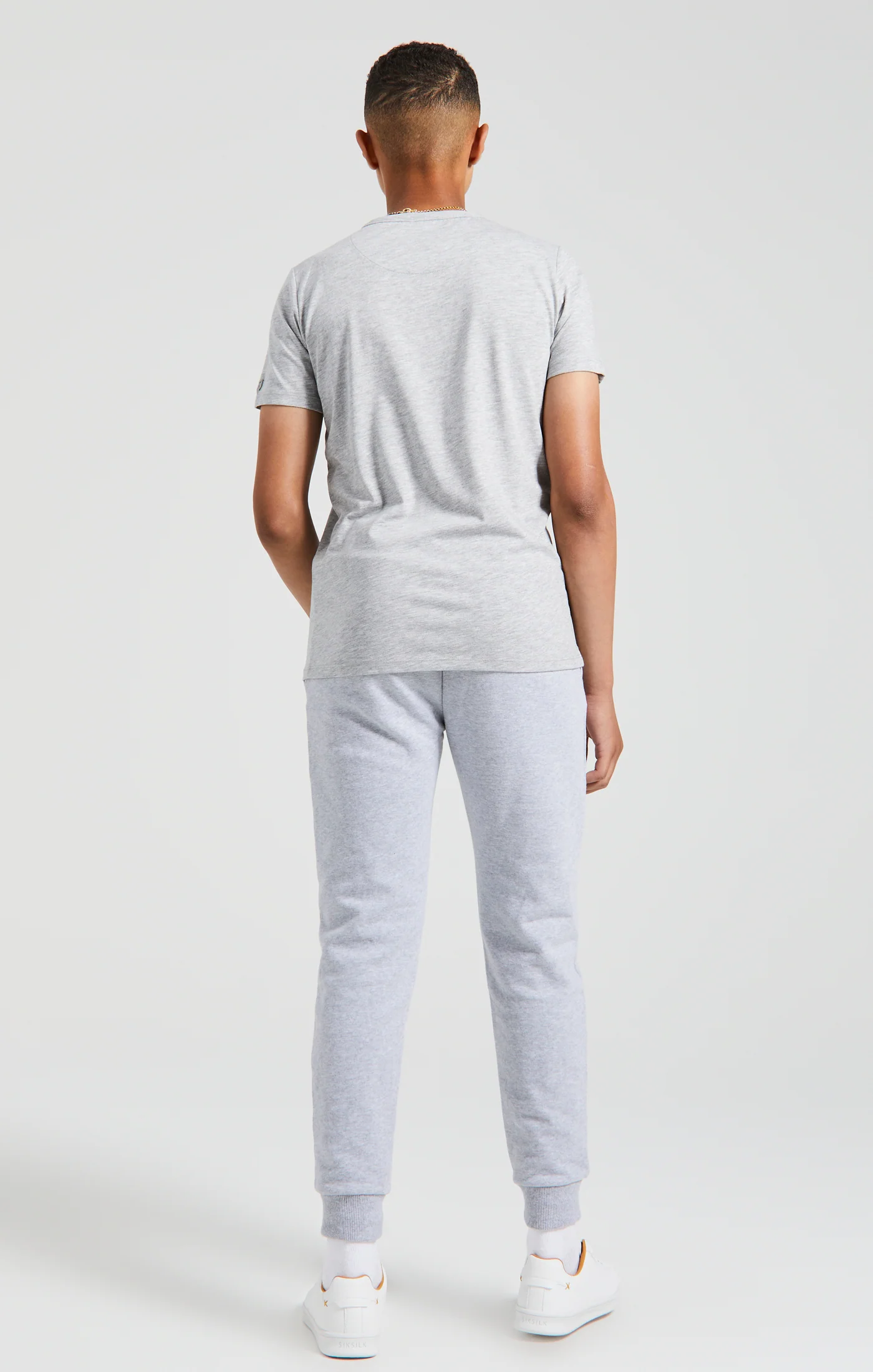 Boys Messi x SikSilk Grey Marl Fleece Pant - Image 8