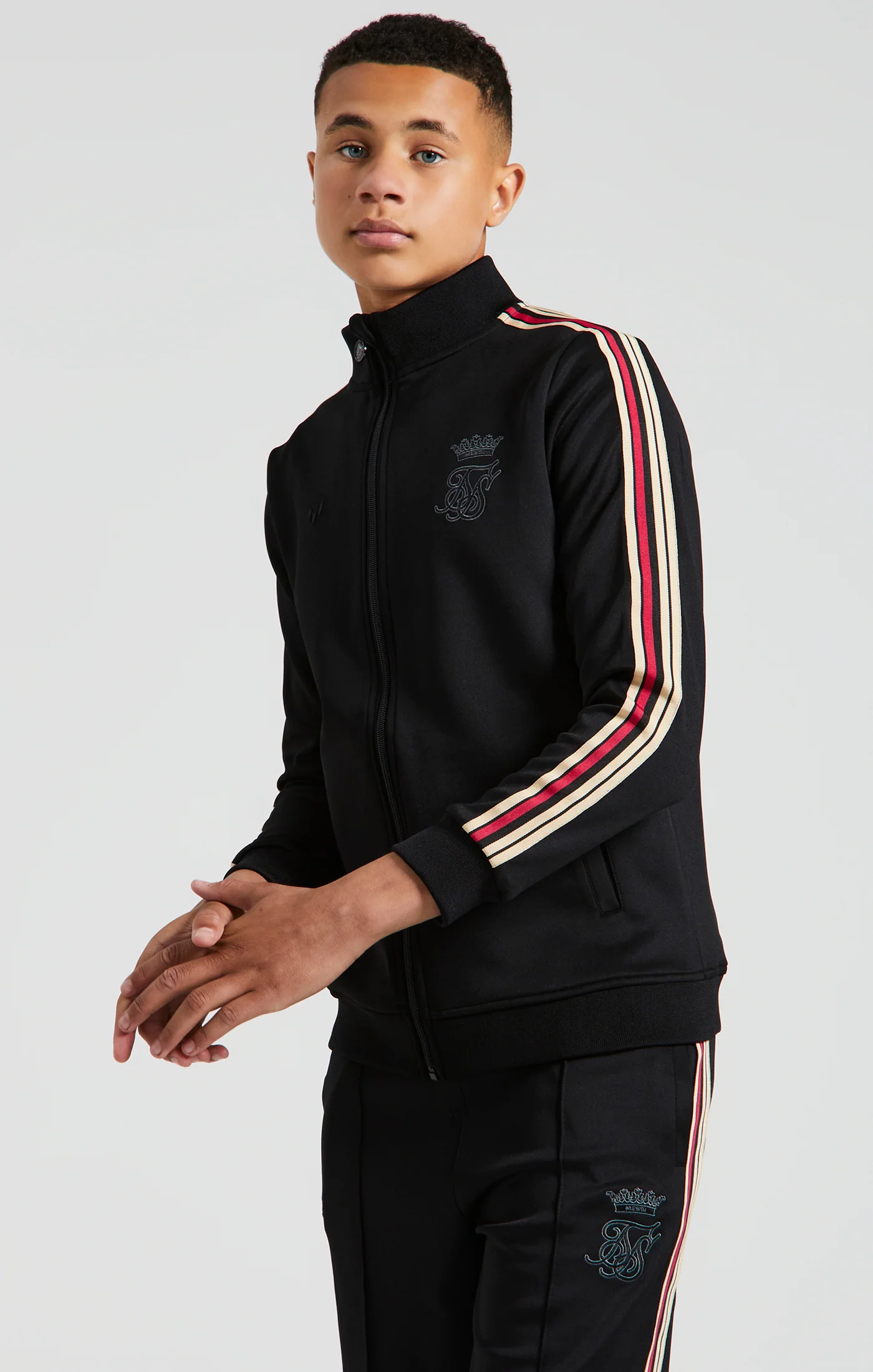 Messi x SikSilk Funnel Zip Through - Black - Image 3