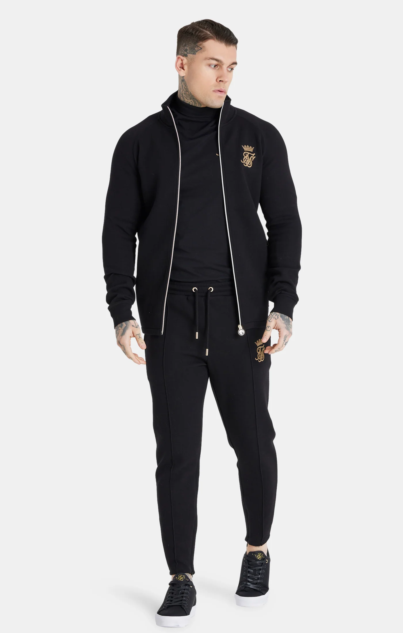 Messi x SikSilk Black Funnel Zip Top - Image 2