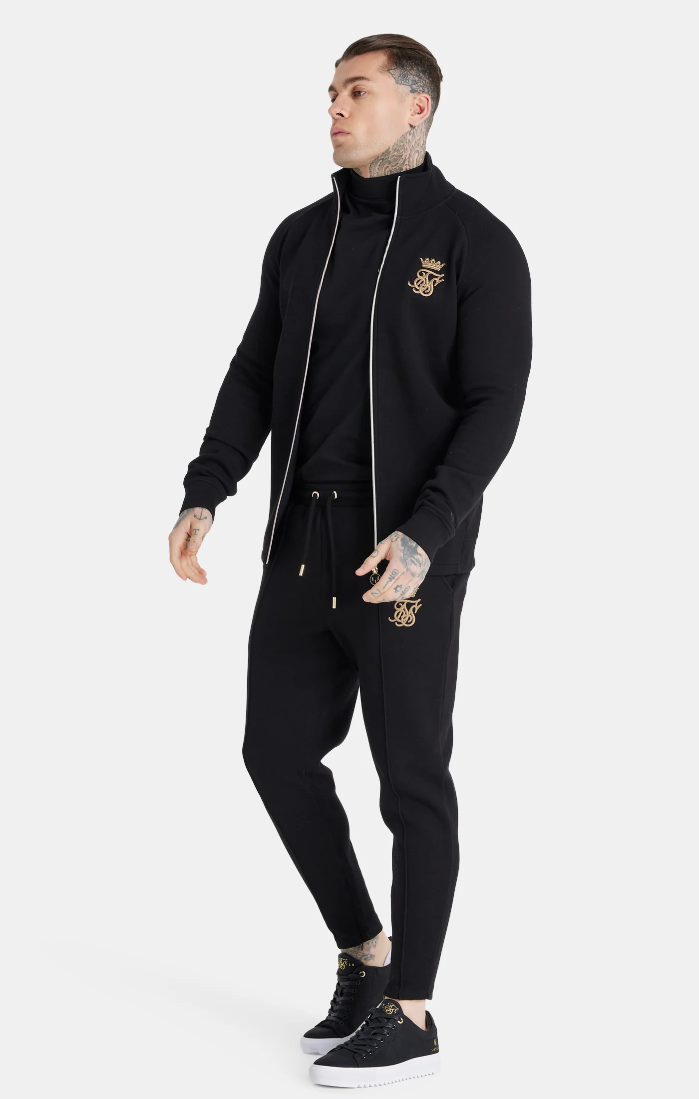 Messi x SikSilk Black Funnel Zip Top - Image 3