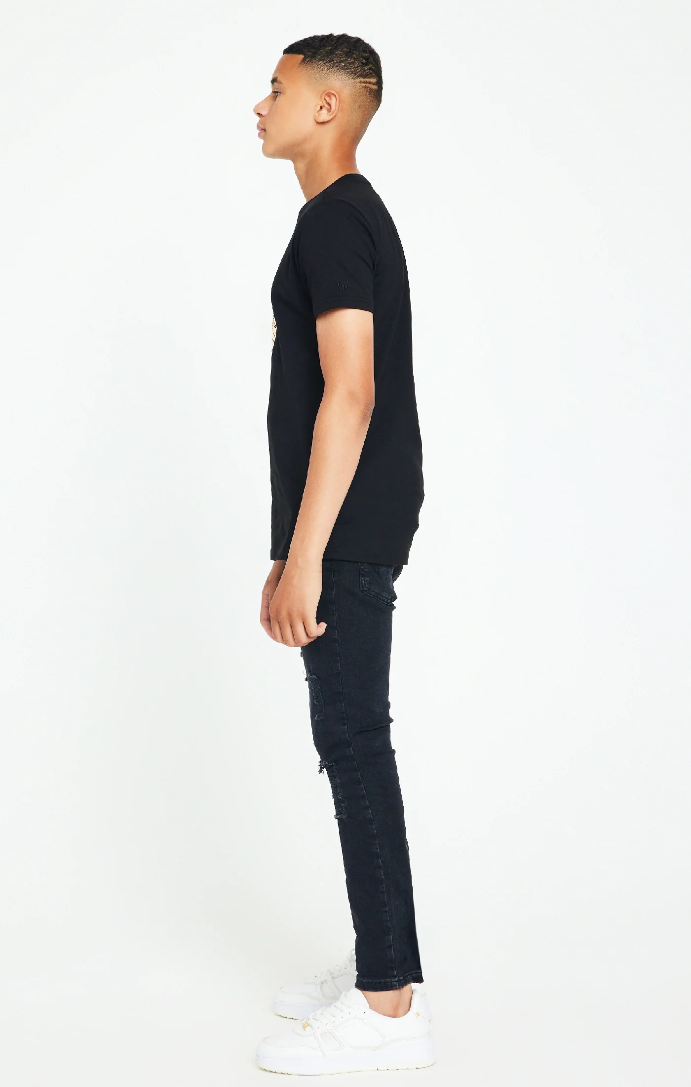 Boys Messi x SikSilk Black Graphic T-Shirt - Image 4