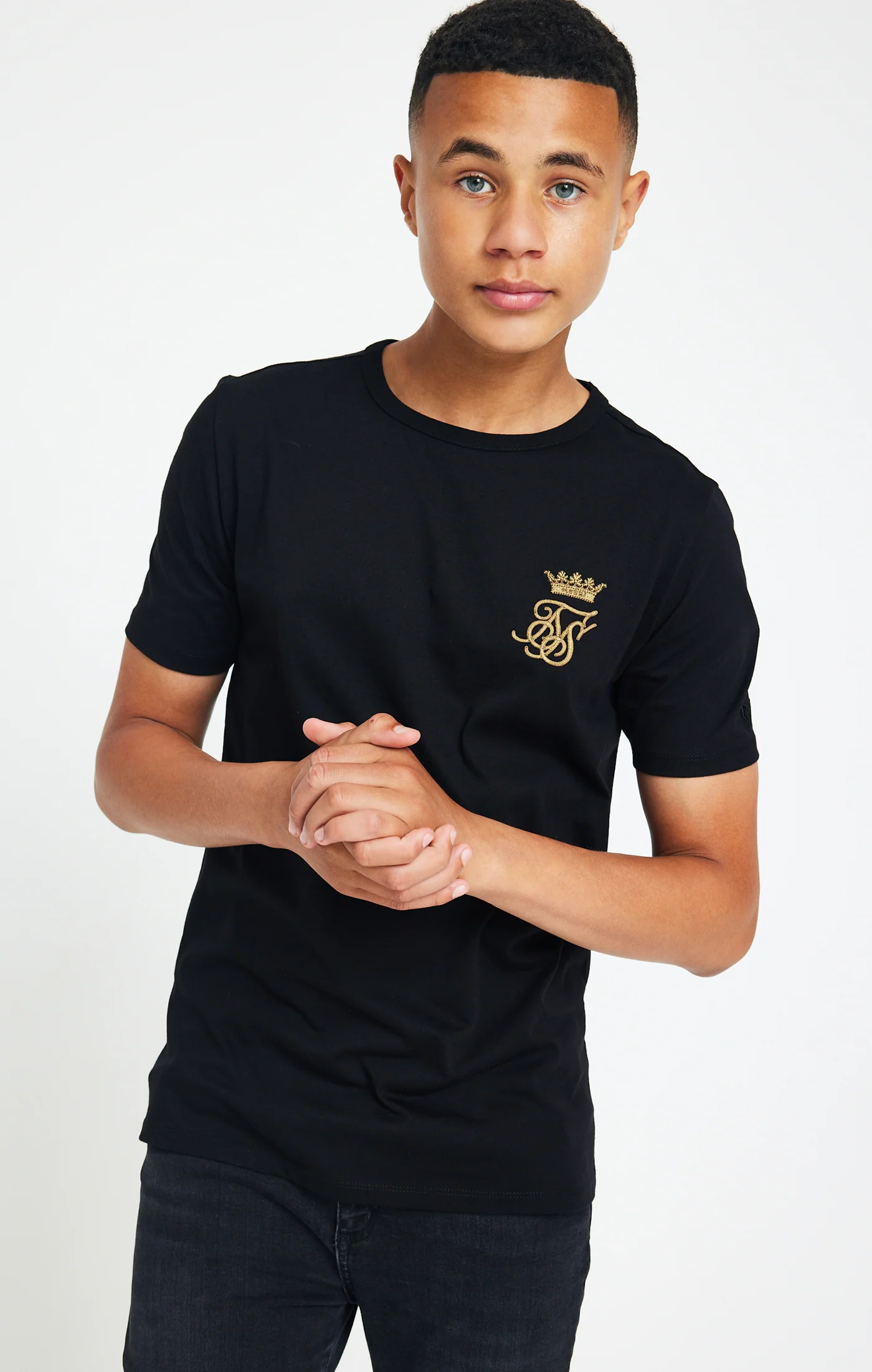 Boys Messi x SikSilk Black Logo T-Shirt - Image 3