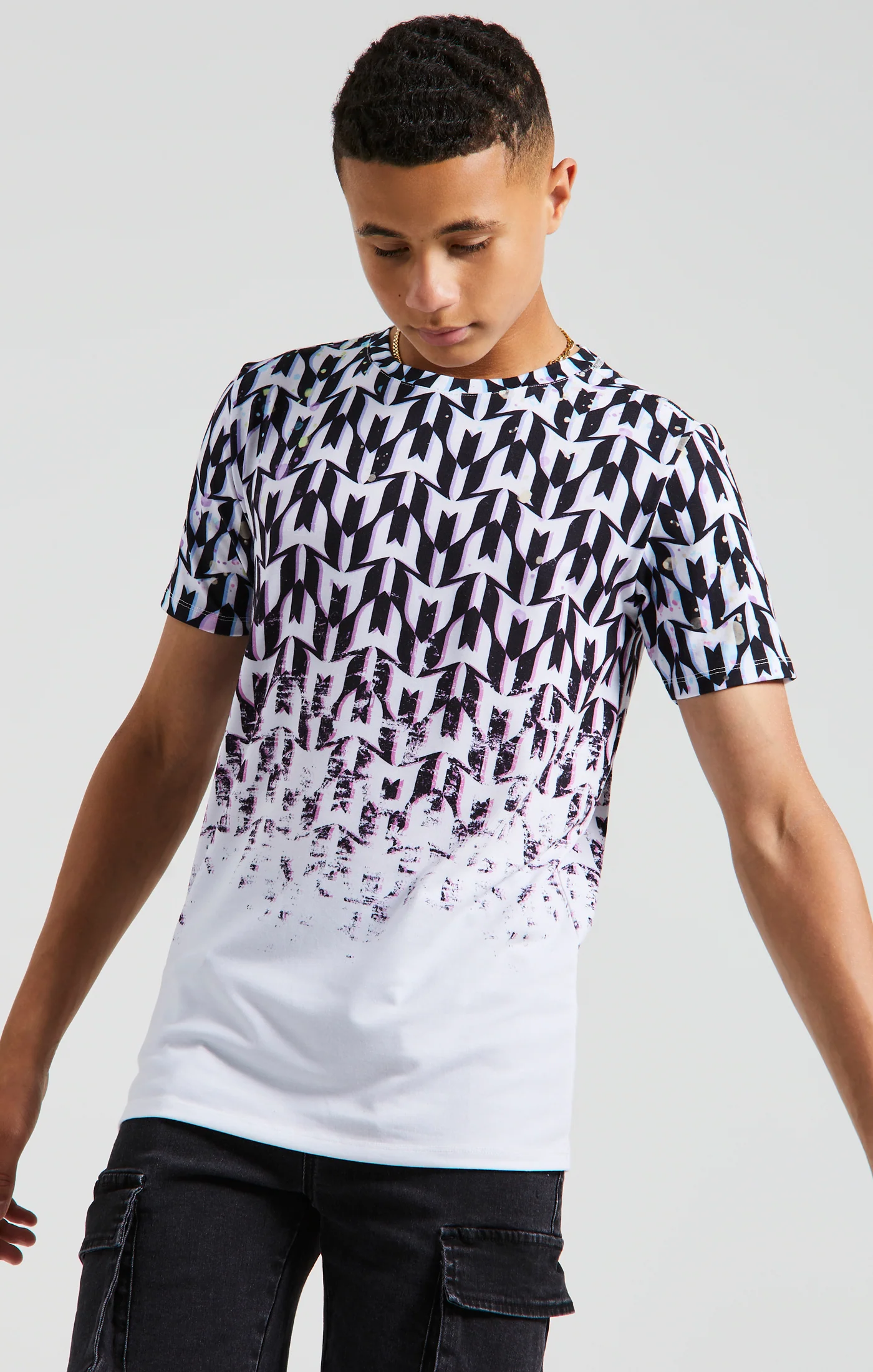 Boys Messi x SikSilk Black Logo T-Shirt - Image 2