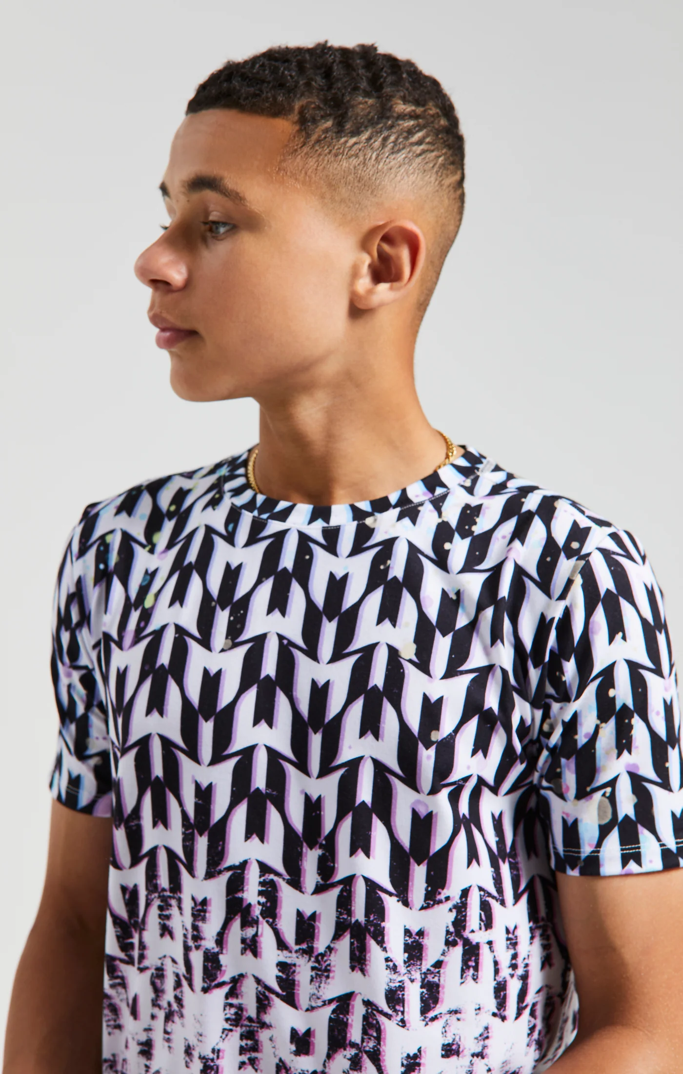 Boys Messi x SikSilk Black Logo T-Shirt - Image 3