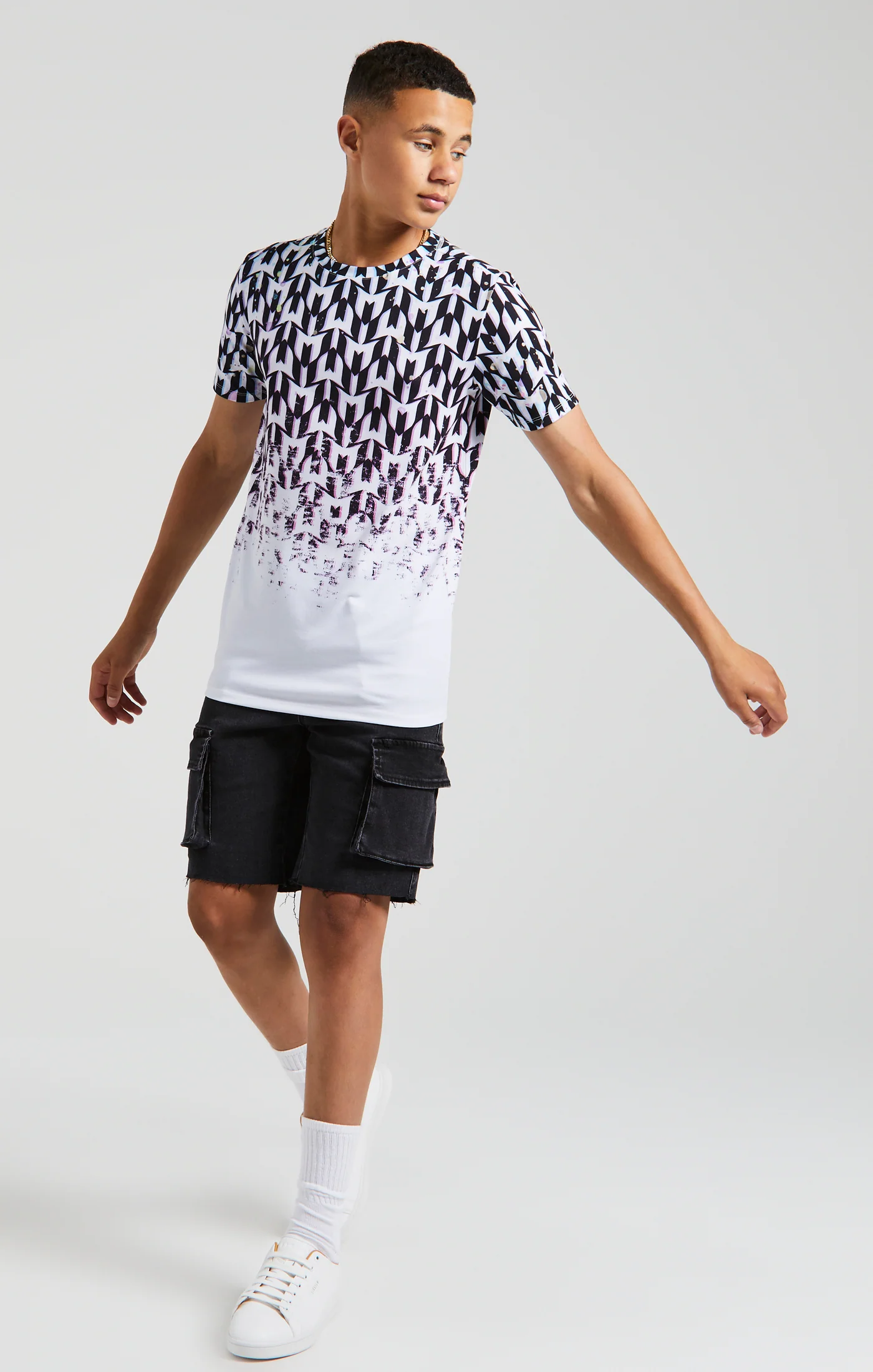 Boys Messi x SikSilk Black Logo T-Shirt - Image 4