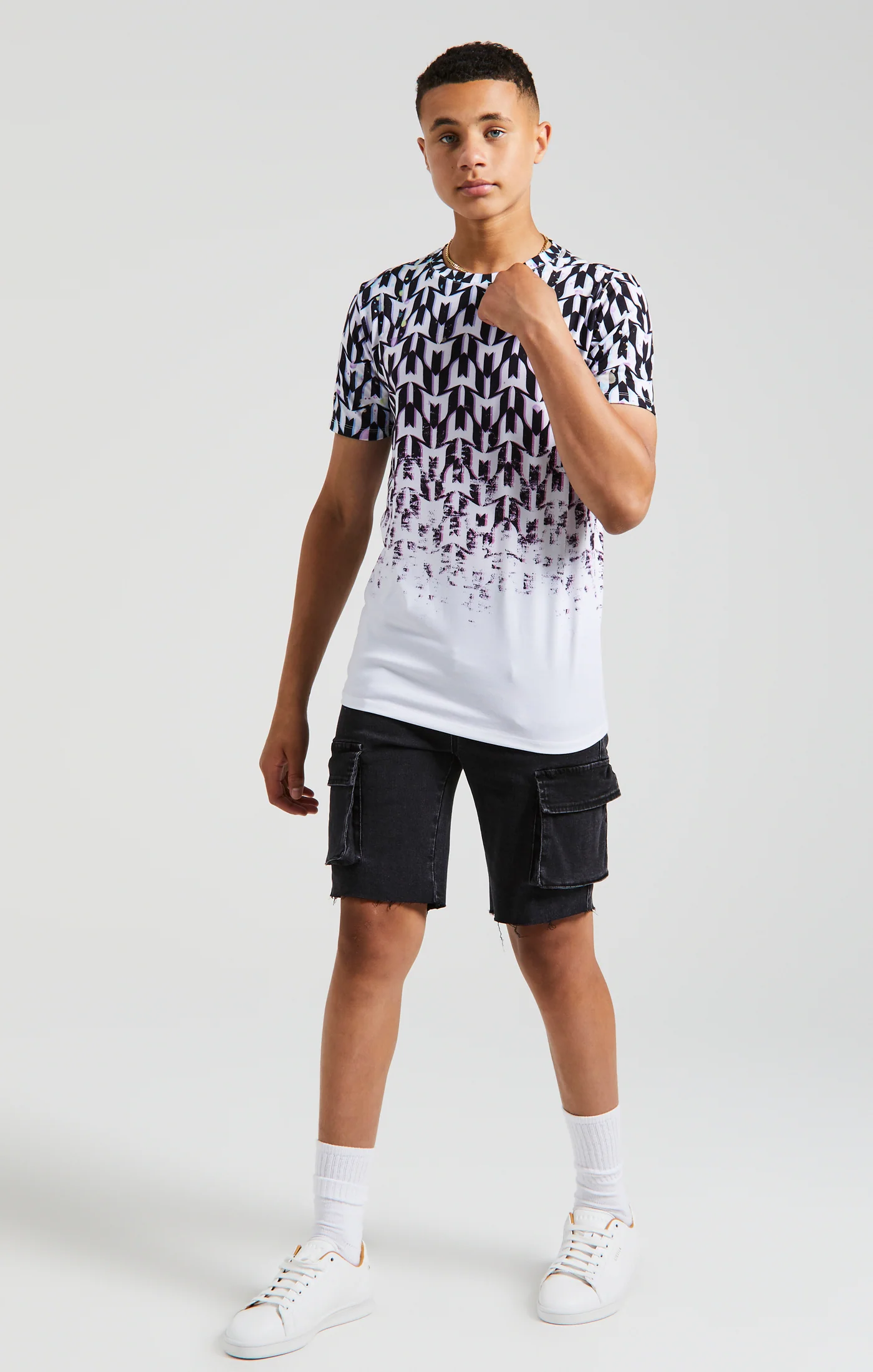 Boys Messi x SikSilk Black Logo T-Shirt - Image 5