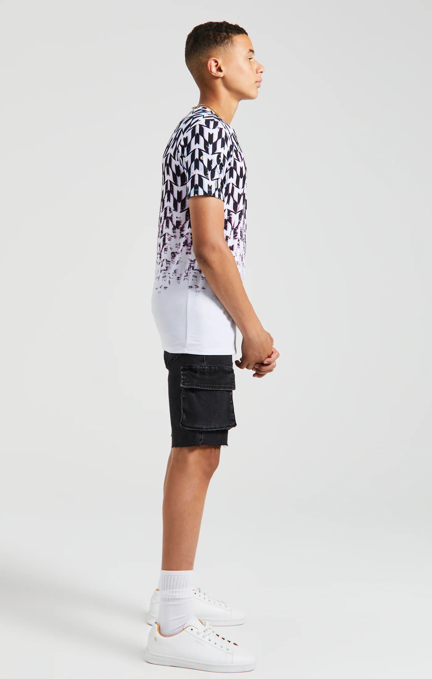 Boys Messi x SikSilk Black Logo T-Shirt - Image 6