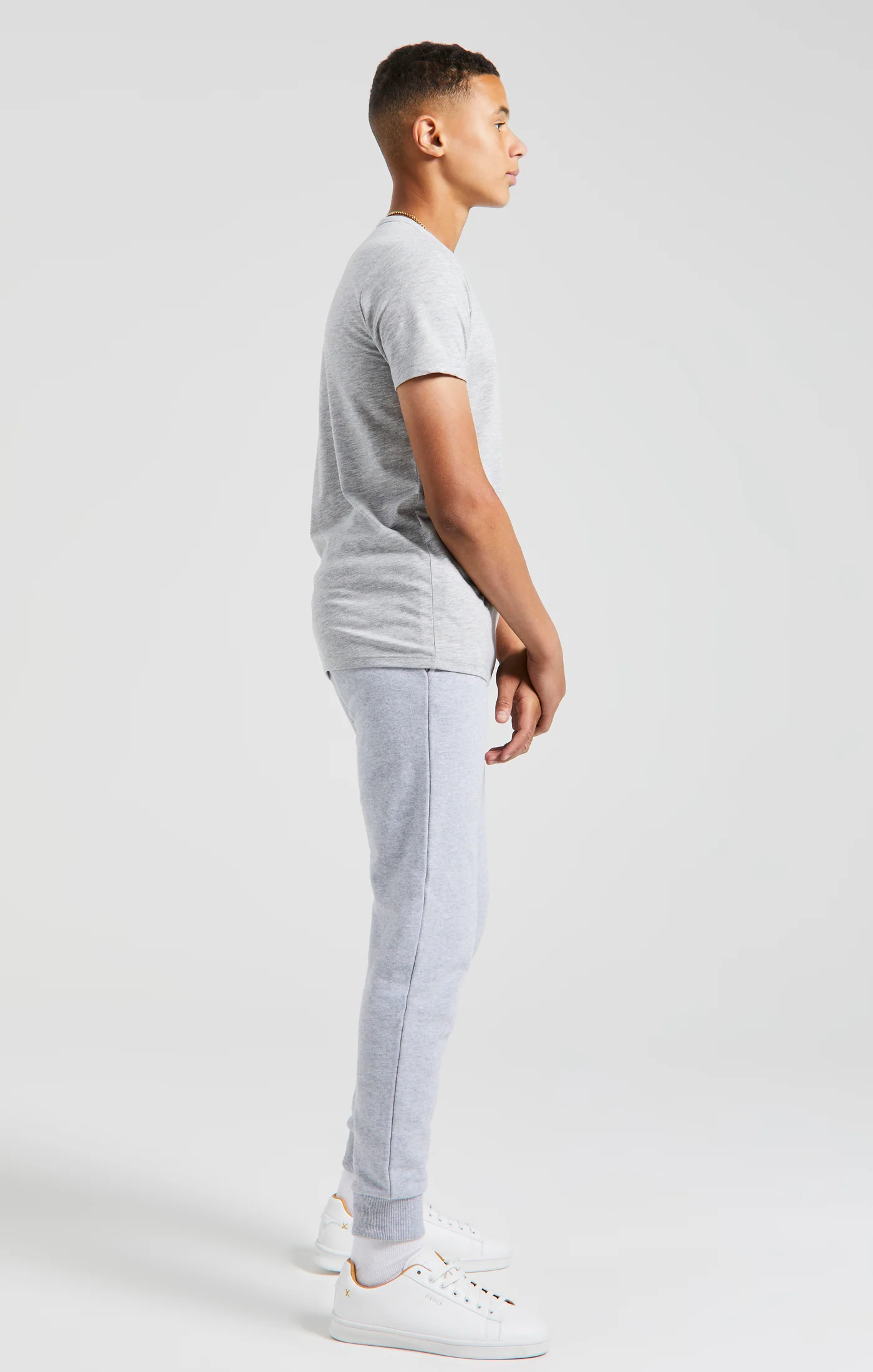Boys Messi x SikSilk Grey Marl Gym T-Shirt - Image 5