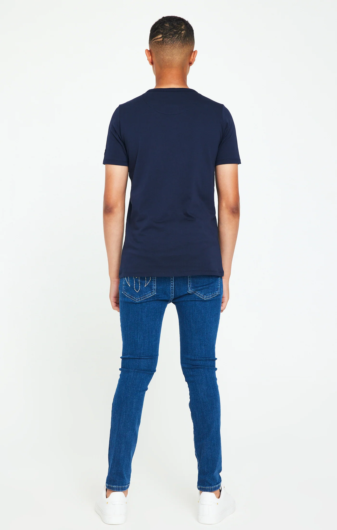 Boys Messi x SikSilk Navy Logo T-Shirt - Image 6