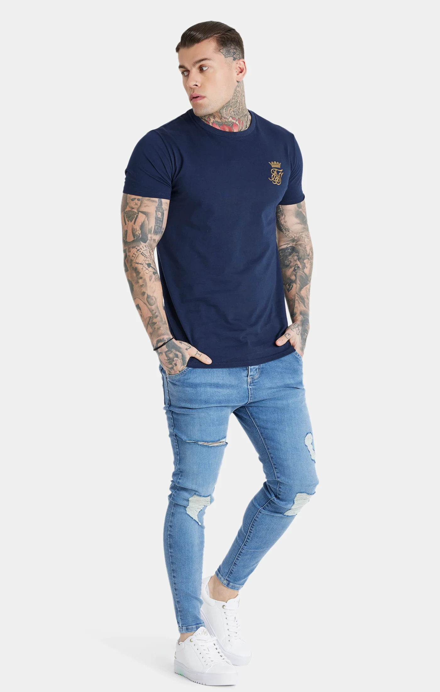 Messi x SikSilk Navy Muscle Fit - Image 3