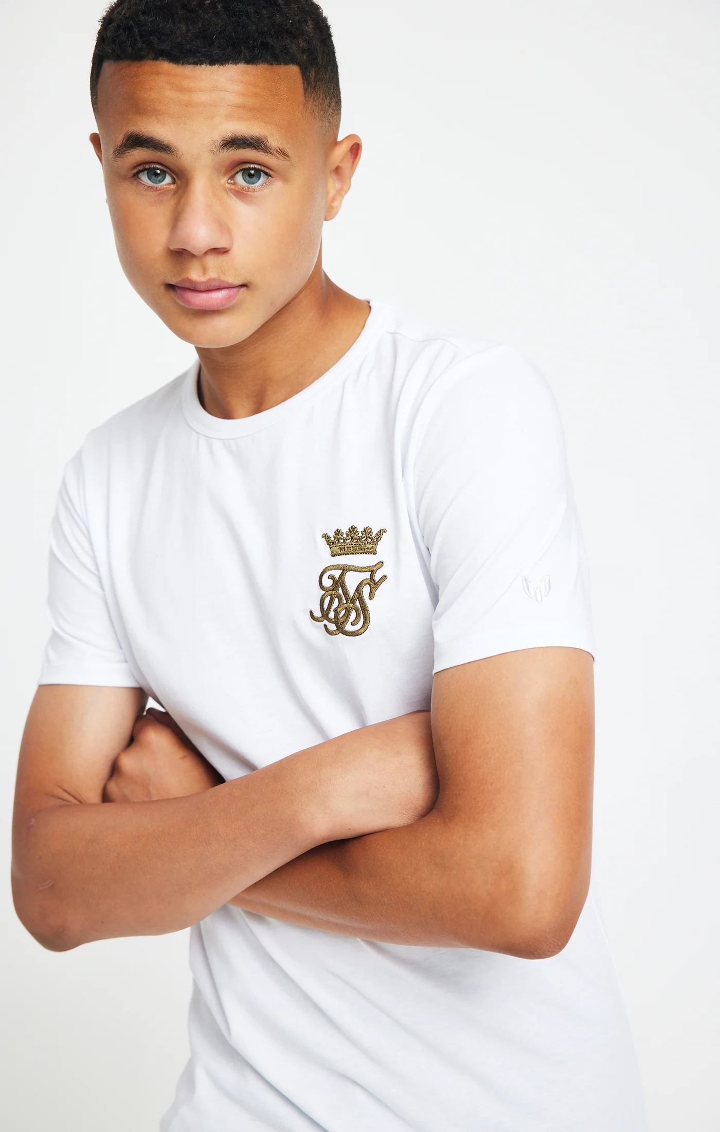 Boys Messi x SikSilk White Logo T-Shirt - Image 2