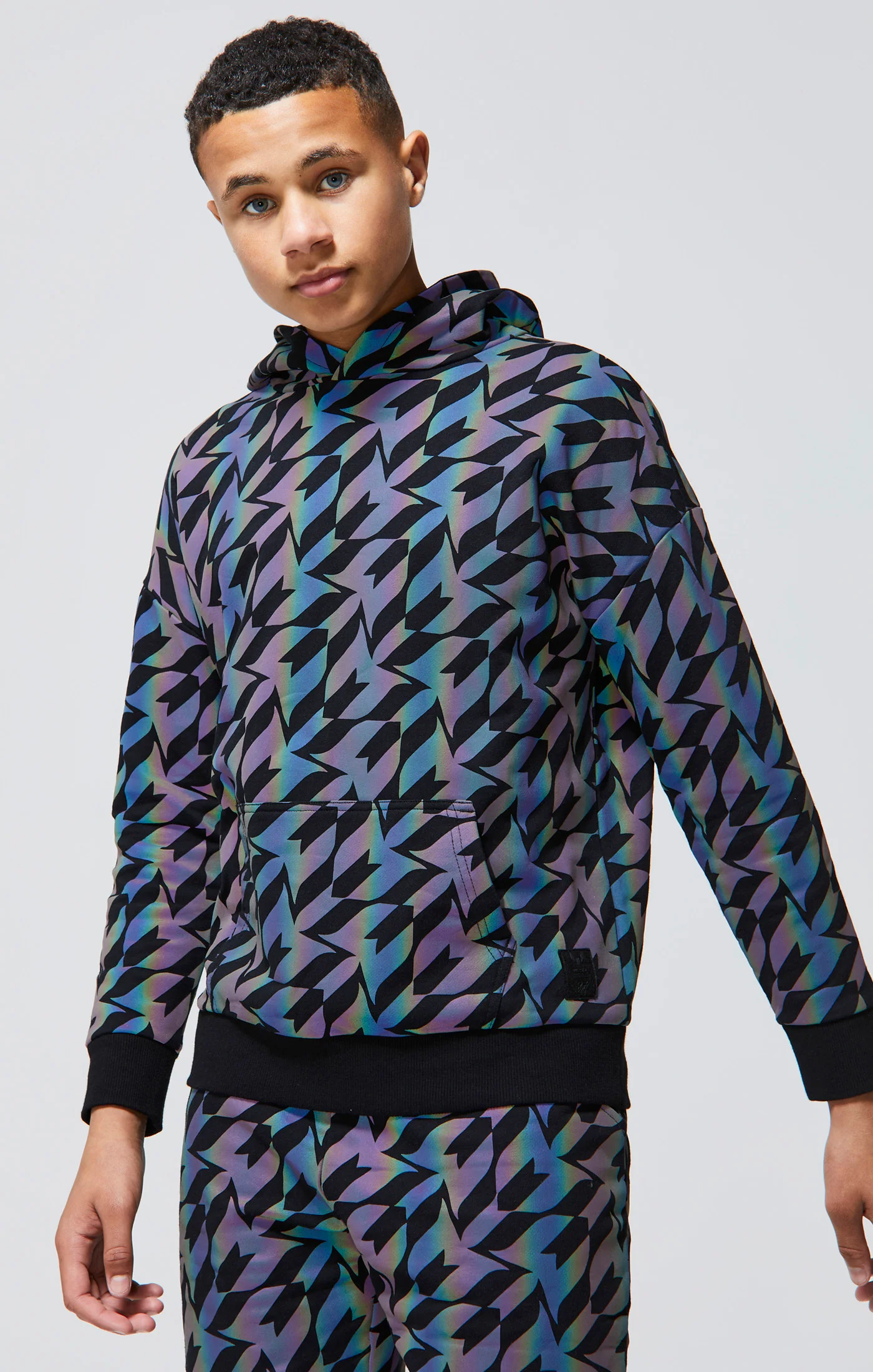 Boys Messi x SikSilk Black Iridescent Hoodie