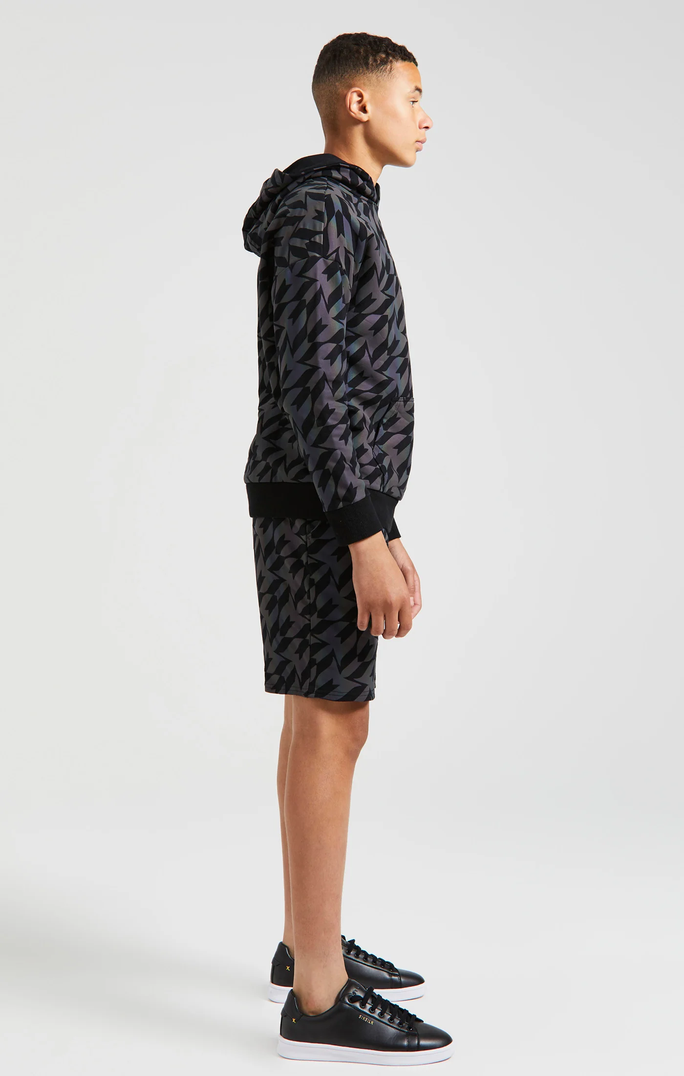 Boys Messi x SikSilk Black Iridescent Hoodie - Image 4