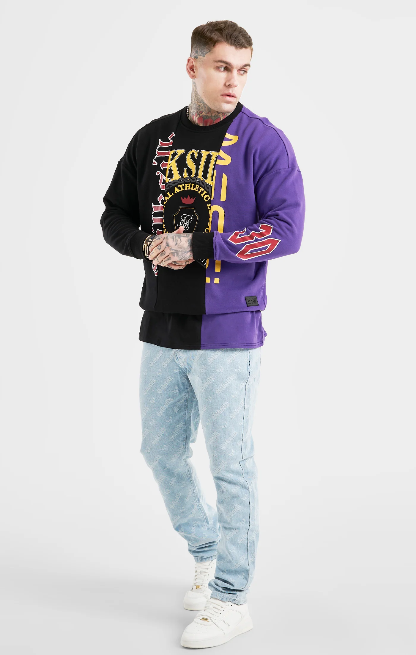 Messi x SikSilk Blue Jacquard Straight Cut Jean - Image 3