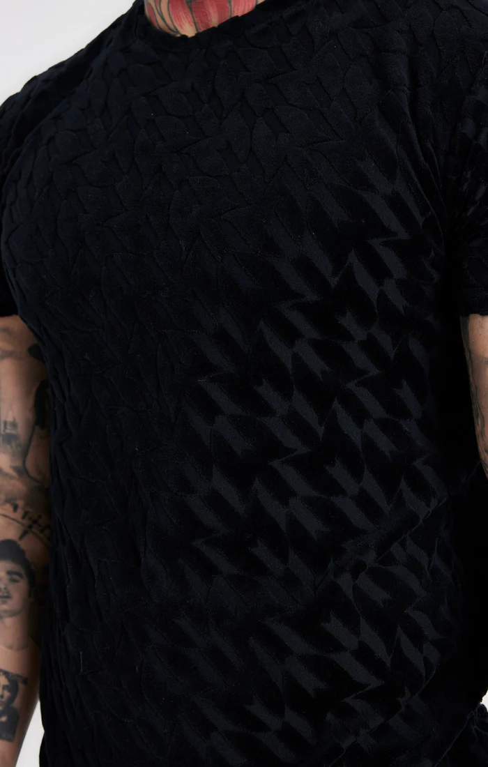 Messi x SikSilk Black Toweling Oversized T-Shirt - Image 2