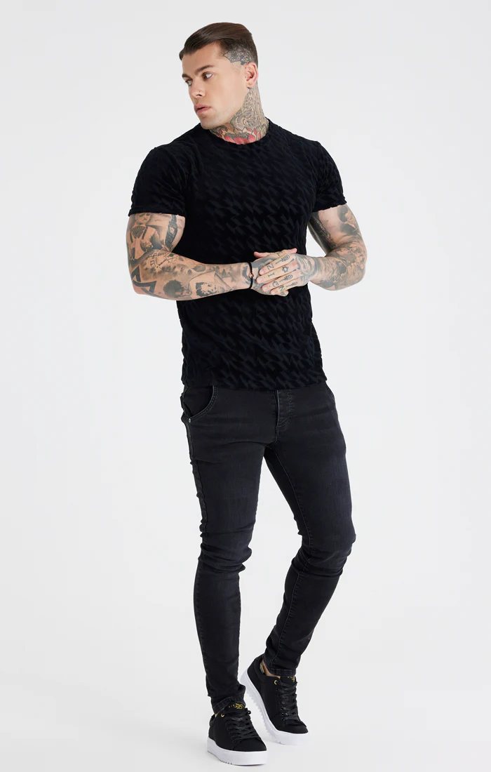 Messi x SikSilk Black Toweling Oversized T-Shirt - Image 4