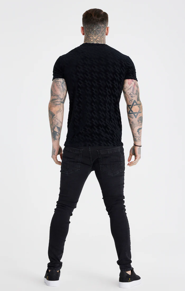 Messi x SikSilk Black Toweling Oversized T-Shirt - Image 5