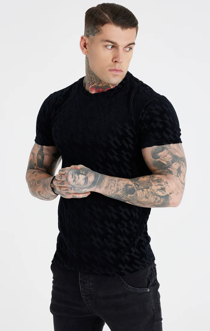 Messi x SikSilk Black Toweling Oversized T-Shirt - Image 6