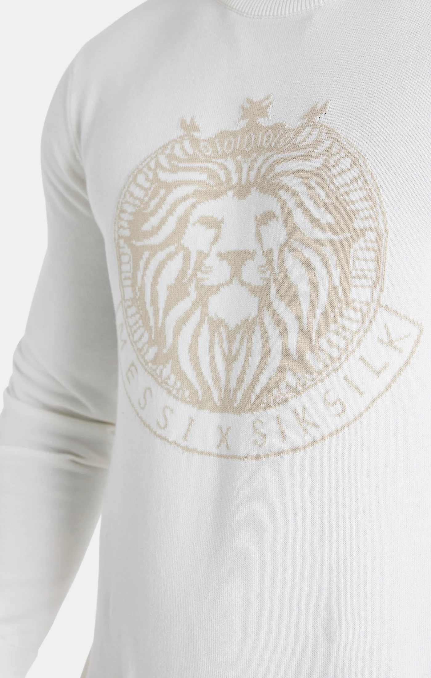 Messi x SikSilk Ecru Knit Crew Sweatshirt - Image 4