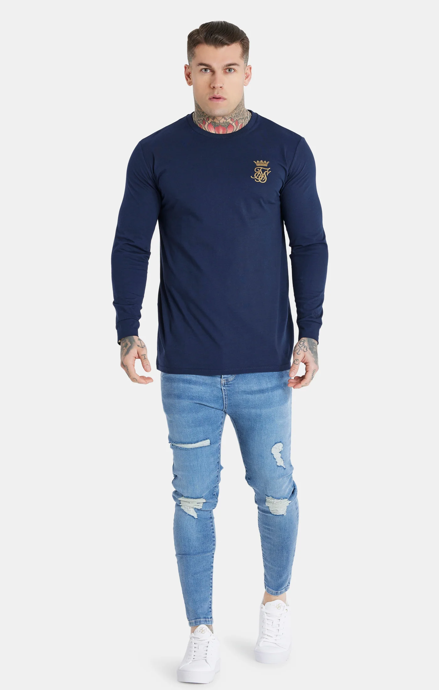 Messi x SikSilk Navy Long Sleeve T-Shirt - Image 2