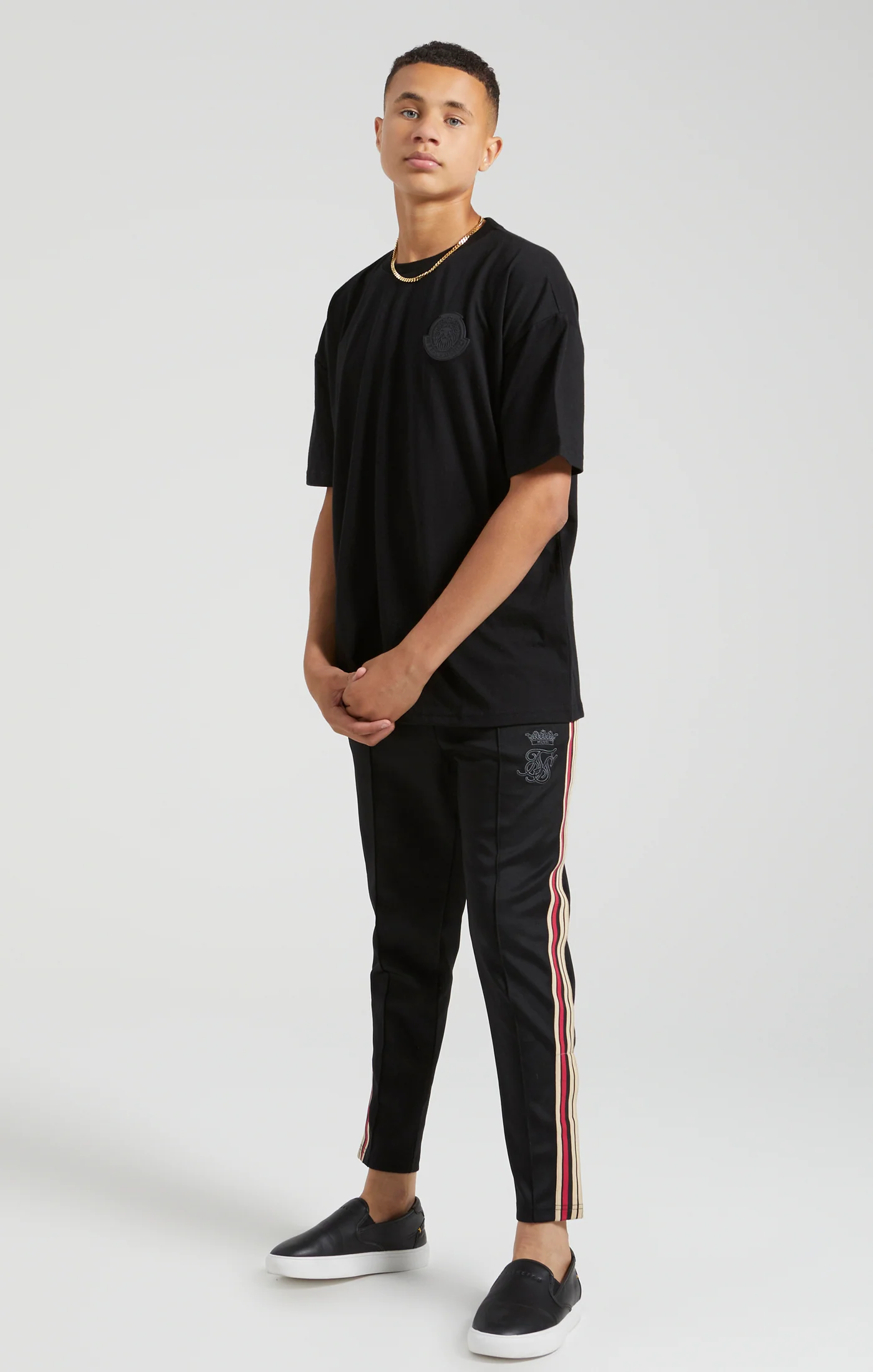 Boys Messi x SikSilk Black Lion Graphic Oversized T-Shirt - Image 5