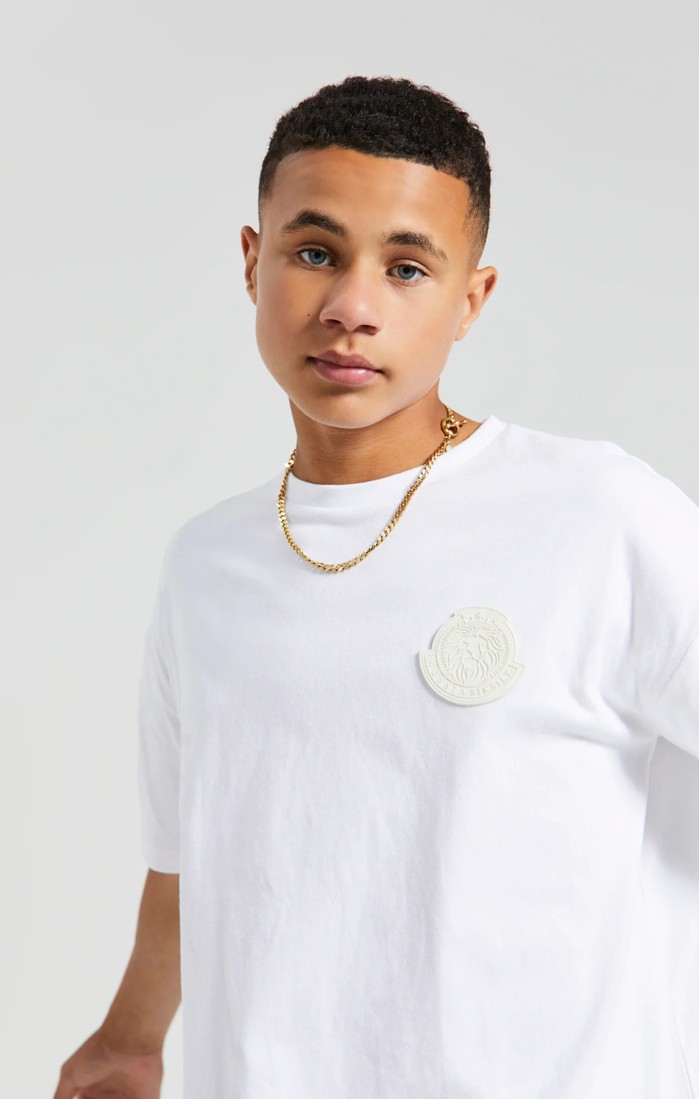Boys Messi x SikSilk Ecru Lion Graphic Oversized T-Shirt - Image 4