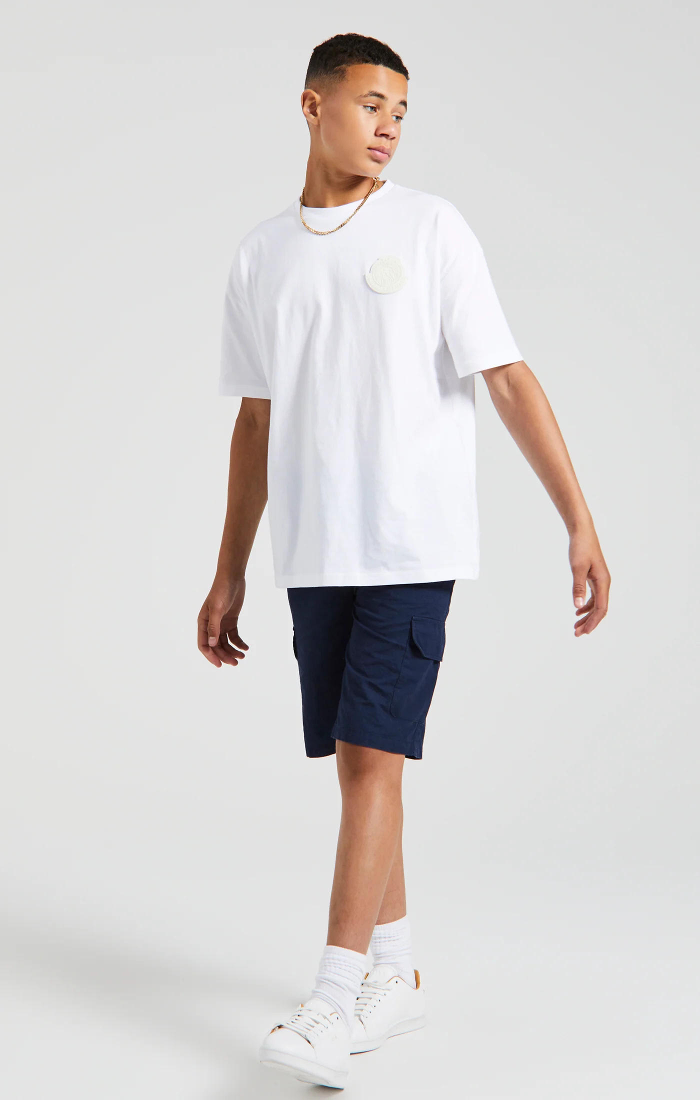 Boys Messi x SikSilk Ecru Lion Graphic Oversized T-Shirt - Image 5