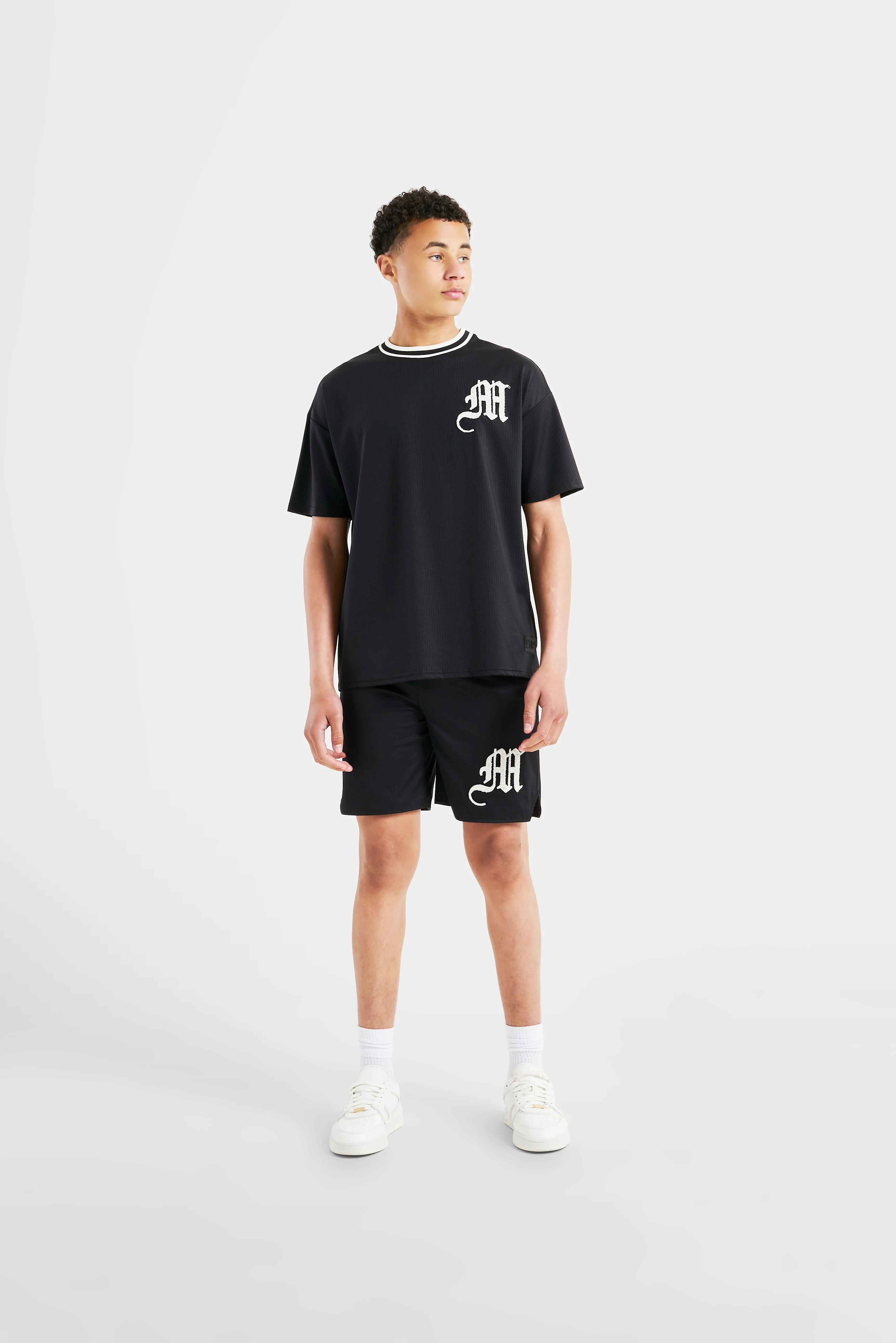 Messi x SikSilk Logo Loose Fit Shorts - Black - Image 3