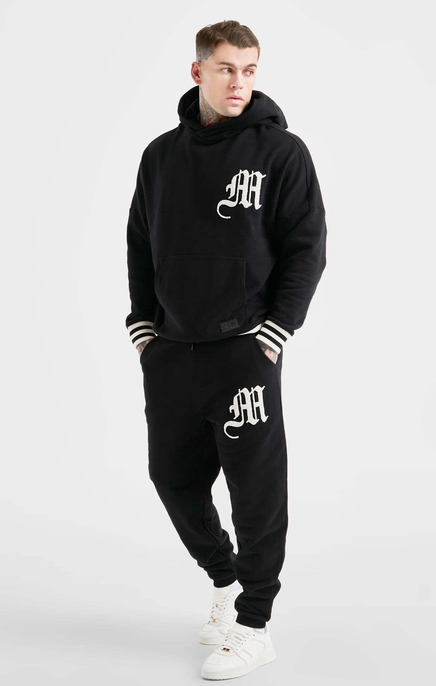 Messi x SikSilk Black Logo Oversized Hoodie - Image 3