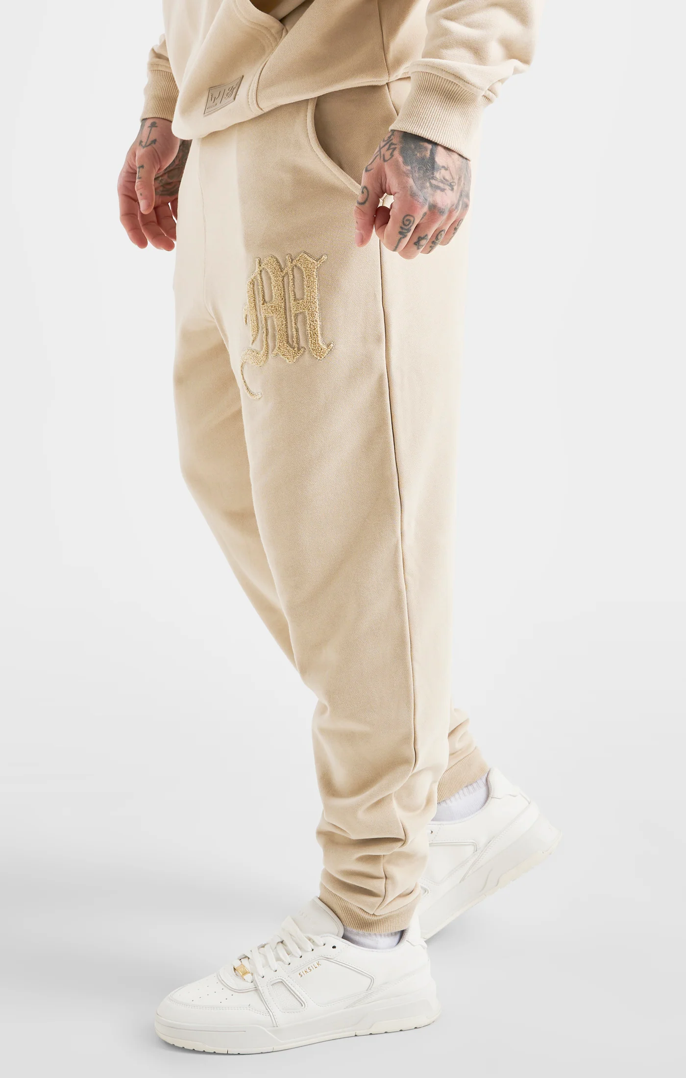 Messi x SikSilk Beige Logo Pant - Image 2