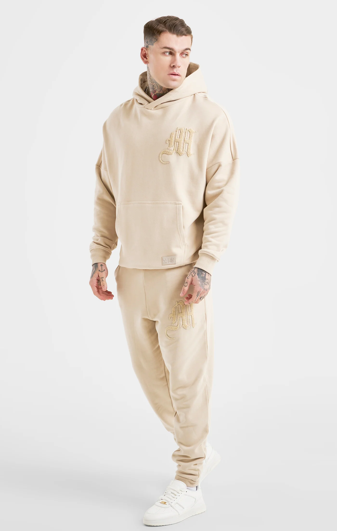 Messi x SikSilk Beige Logo Pant - Image 3