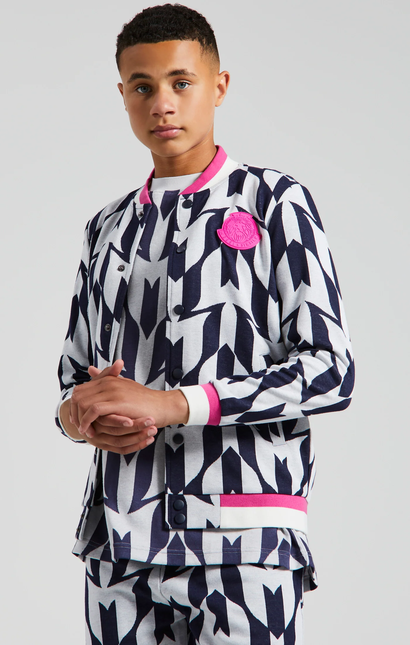 Boys Messi x SikSilk Ecru Bomber Jacket
