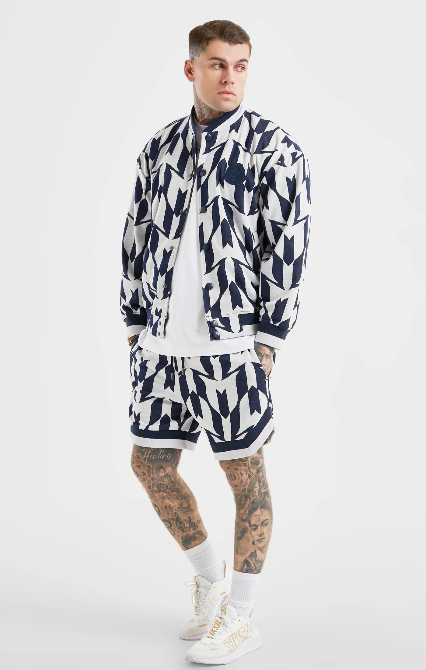 Messi x SikSilk Navy Monogram Bomber - Image 3