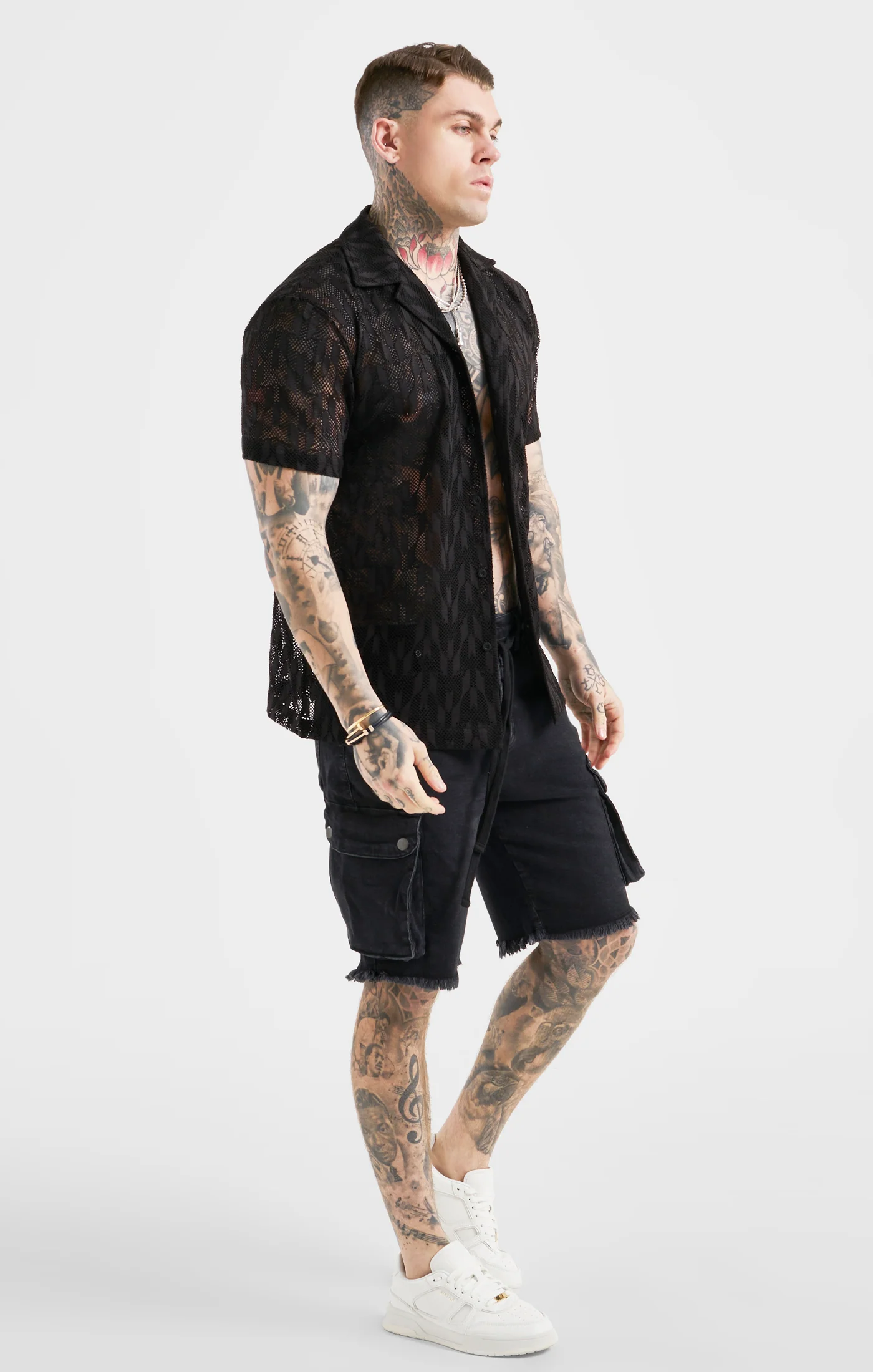 Messi x SikSilk Black Knit Shirt - Image 4