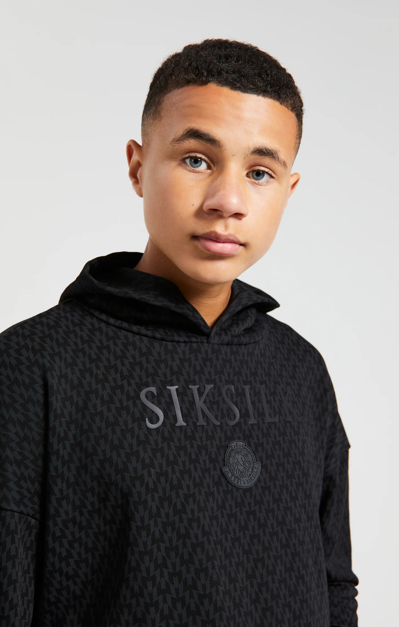 Boys Messi x SikSilk Black Printed Oversized Hoodie - Image 2