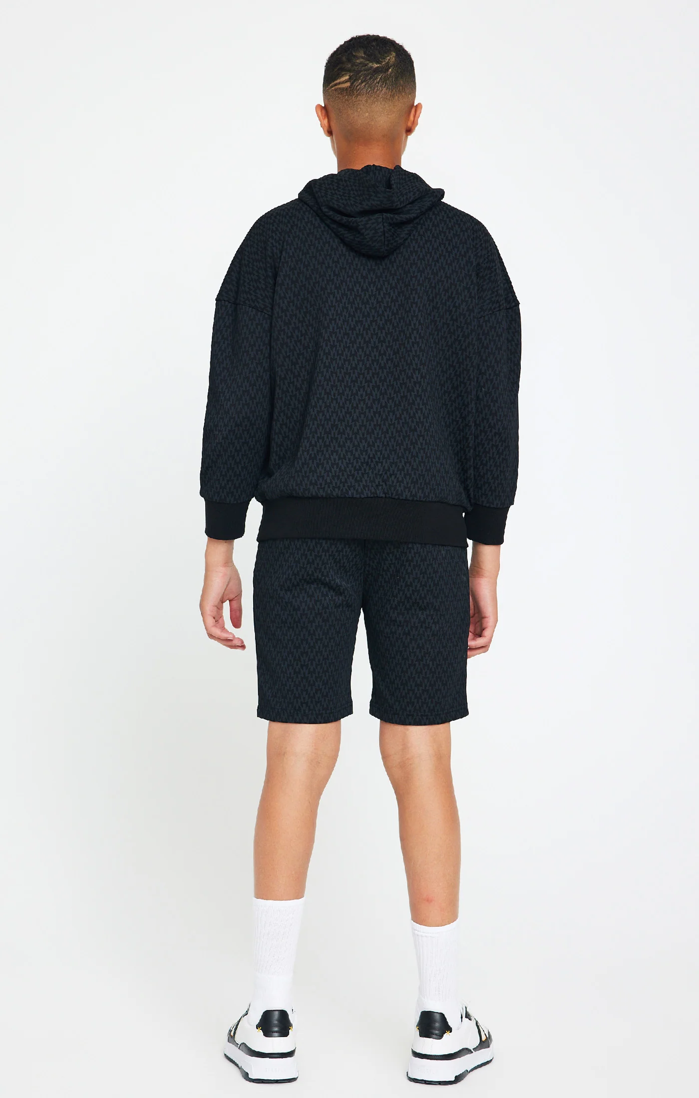 Boys Messi x SikSilk Black Printed Oversized Hoodie - Image 6