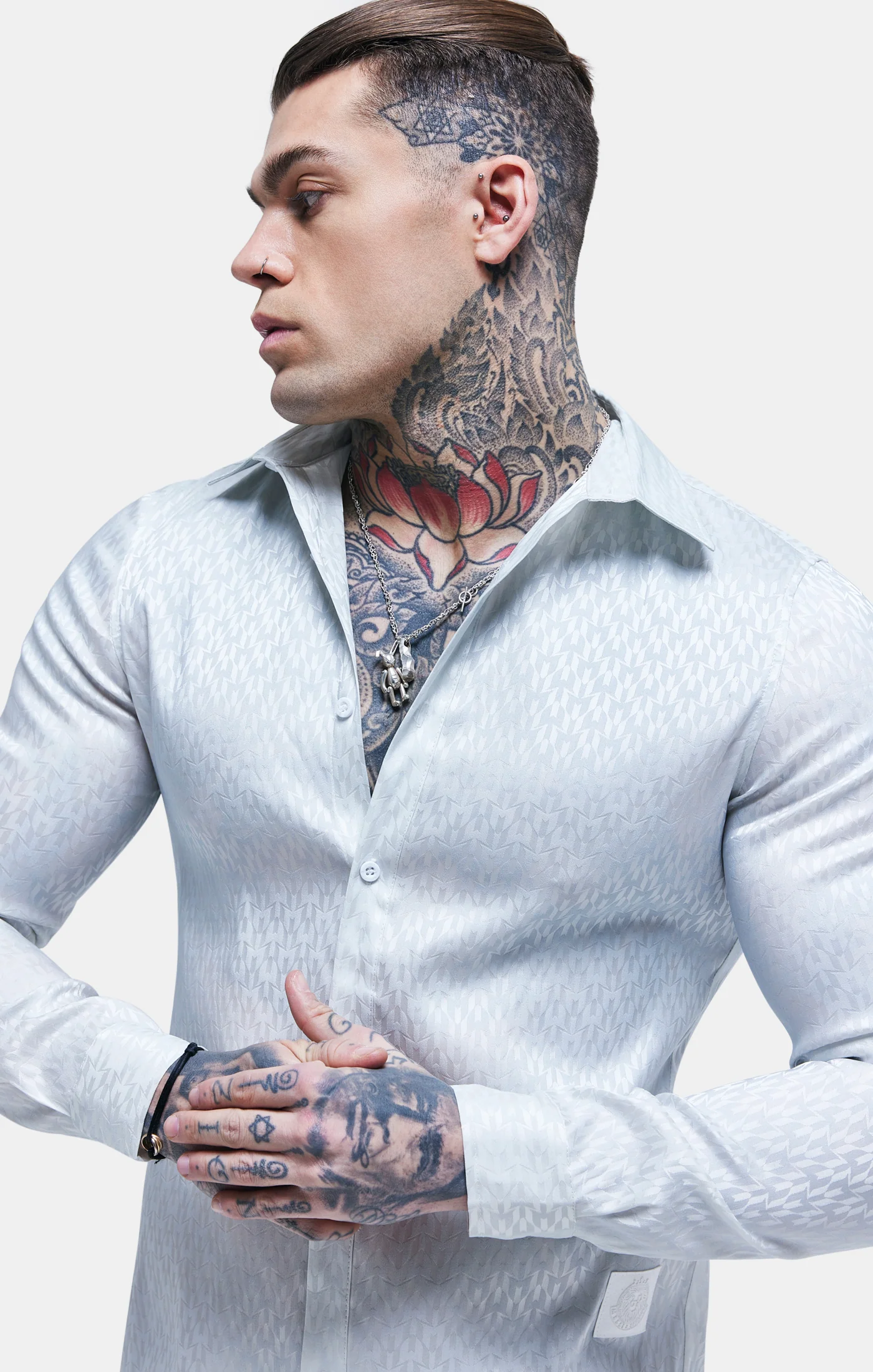 Messi x SikSilk White Monogram Shirt