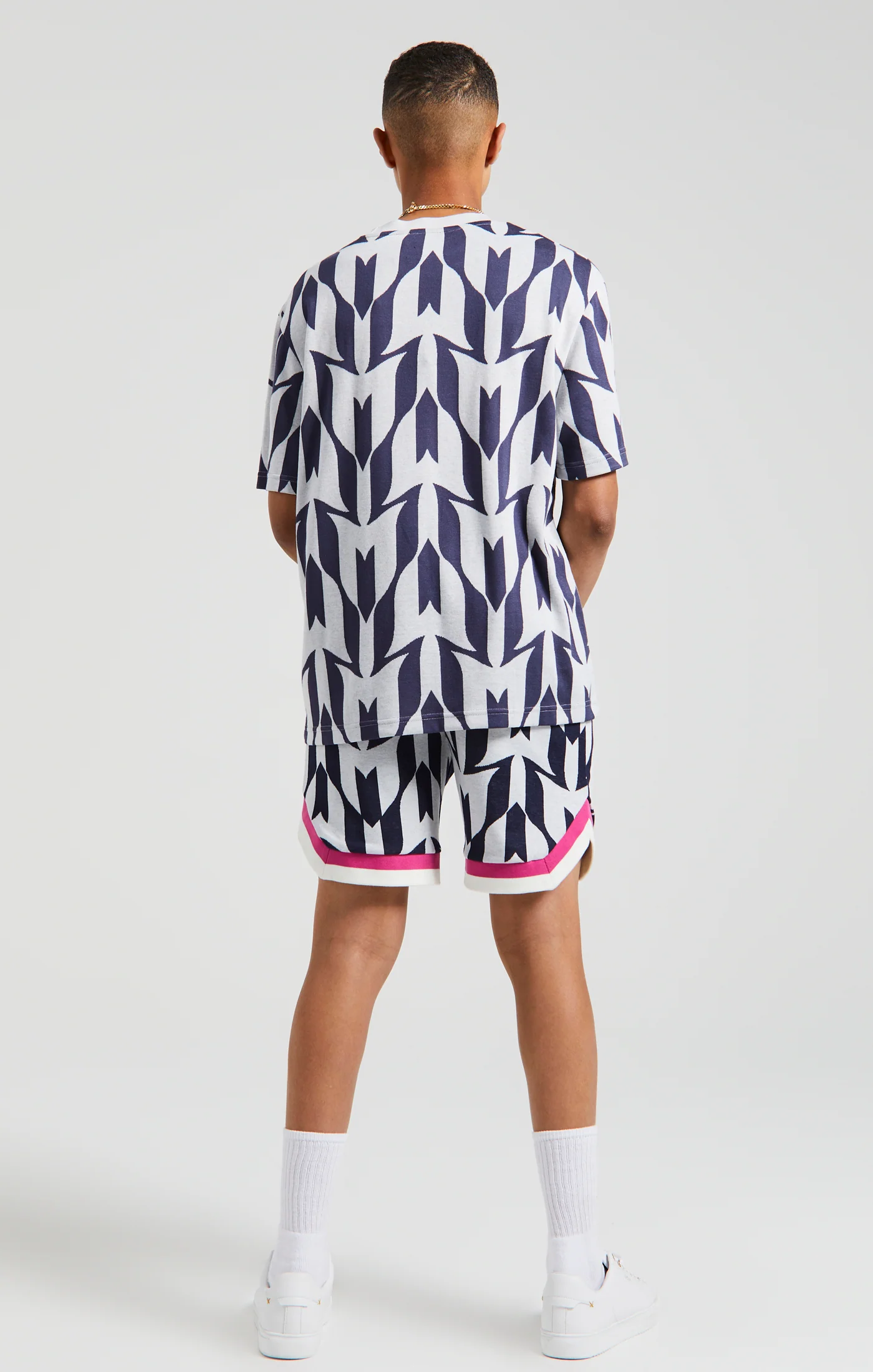Boys Messi x SikSilk Ecru Monogram T-Shirt - Image 6